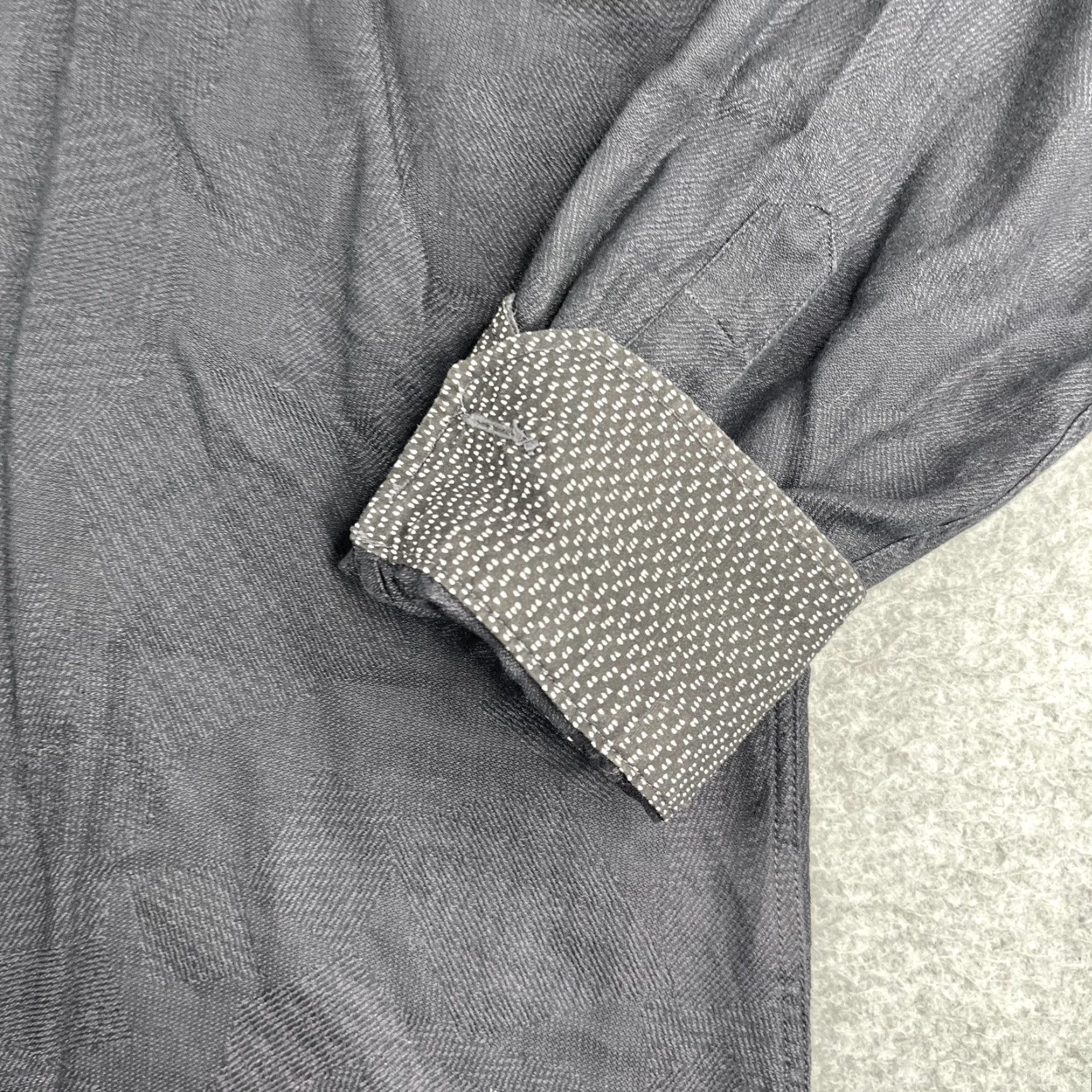 BUGATCHI BUGATCHI Shaped Fit Shirt Large Gray Button-Up Long Sleeve Mens Size US L / EU 52-54 / 3 - 2 Thumbnail