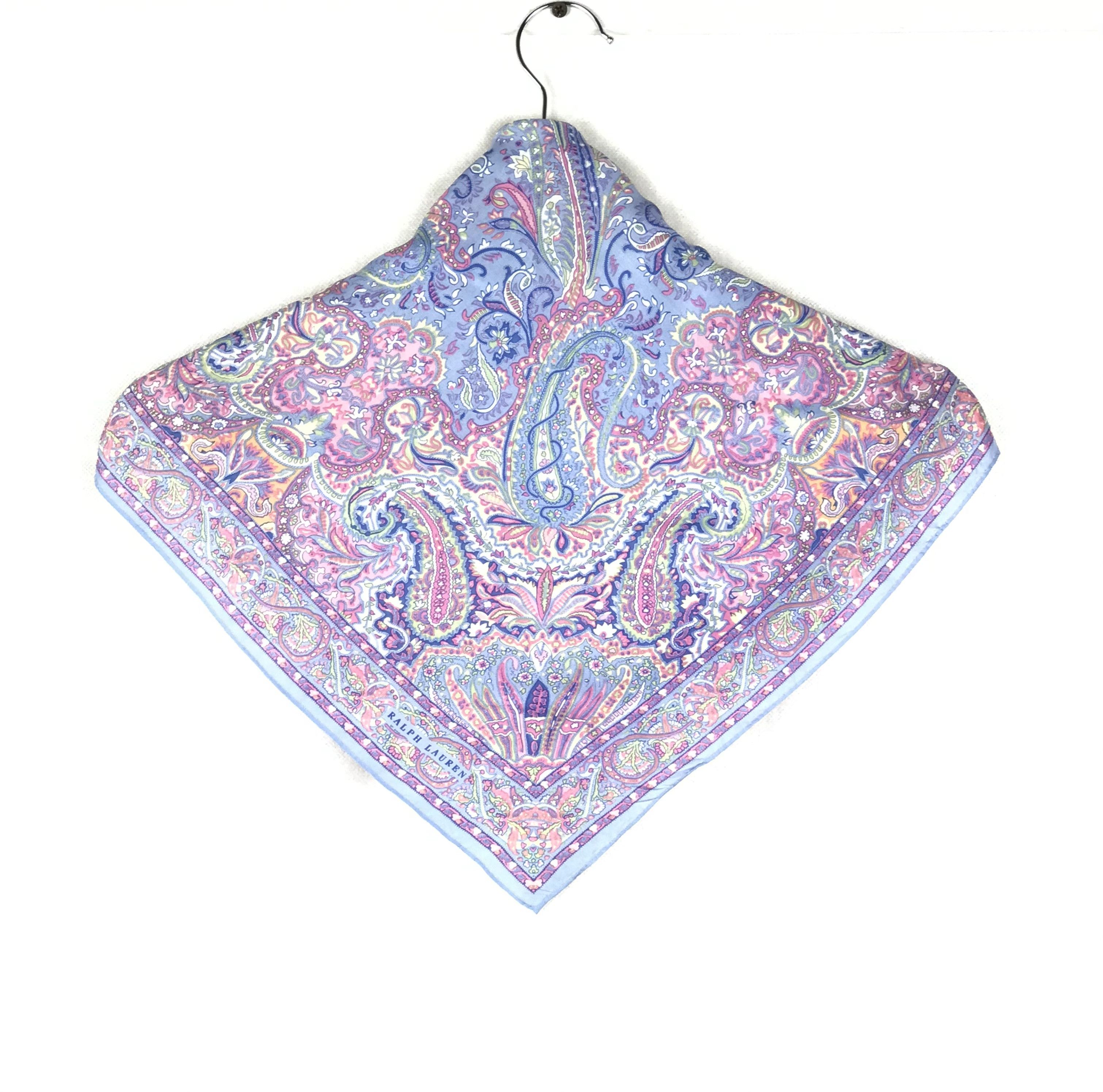 Ralph Lauren RL610 Vintage Ralph Lauren Silk Scarf Shawl Designer Scarf Size ONE SIZE - 3 Thumbnail