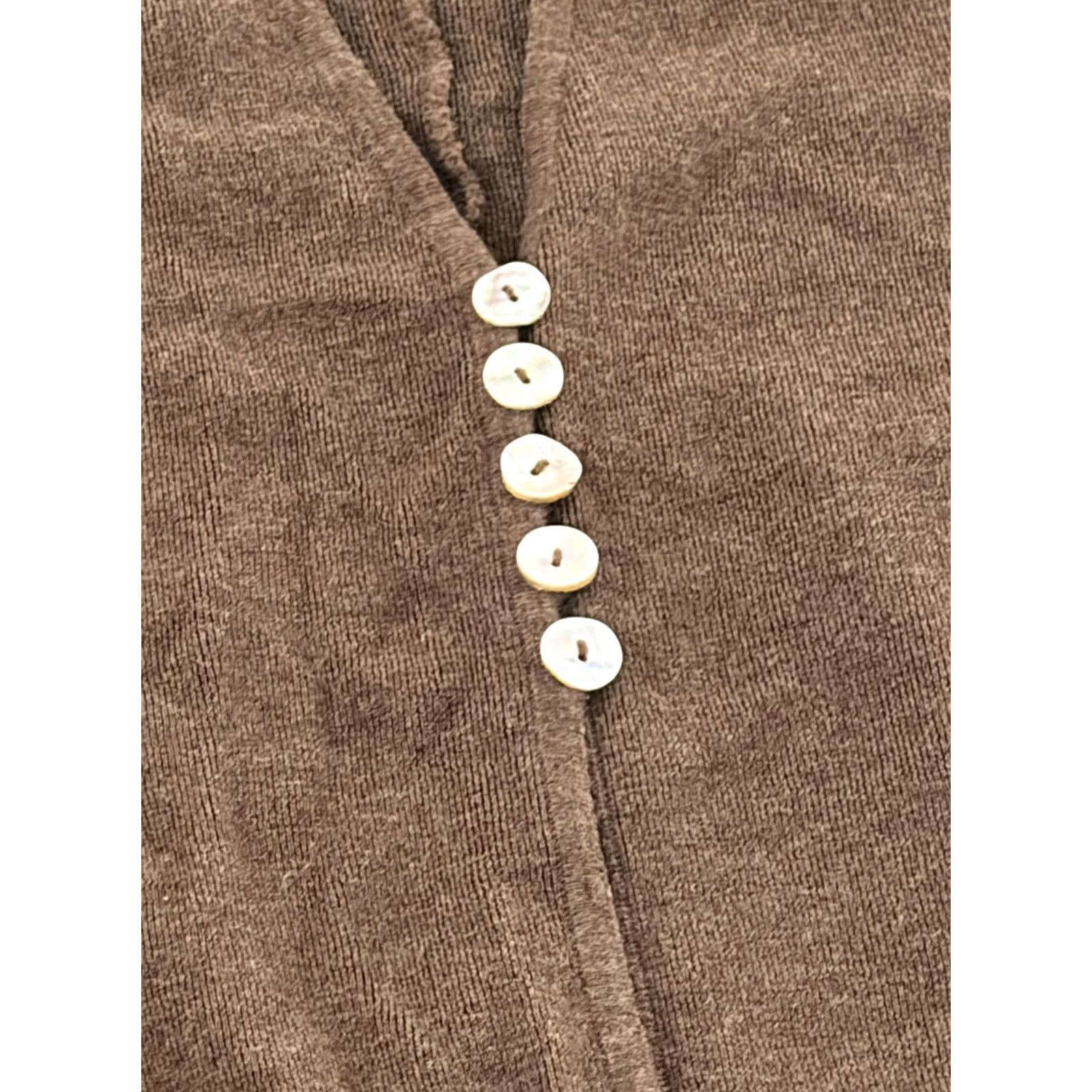 Vintage Rodier Sweater Womens Small Brown Longline Cardigan Button Front Made France Size S / US 4 / IT 40 - 2 Thumbnail