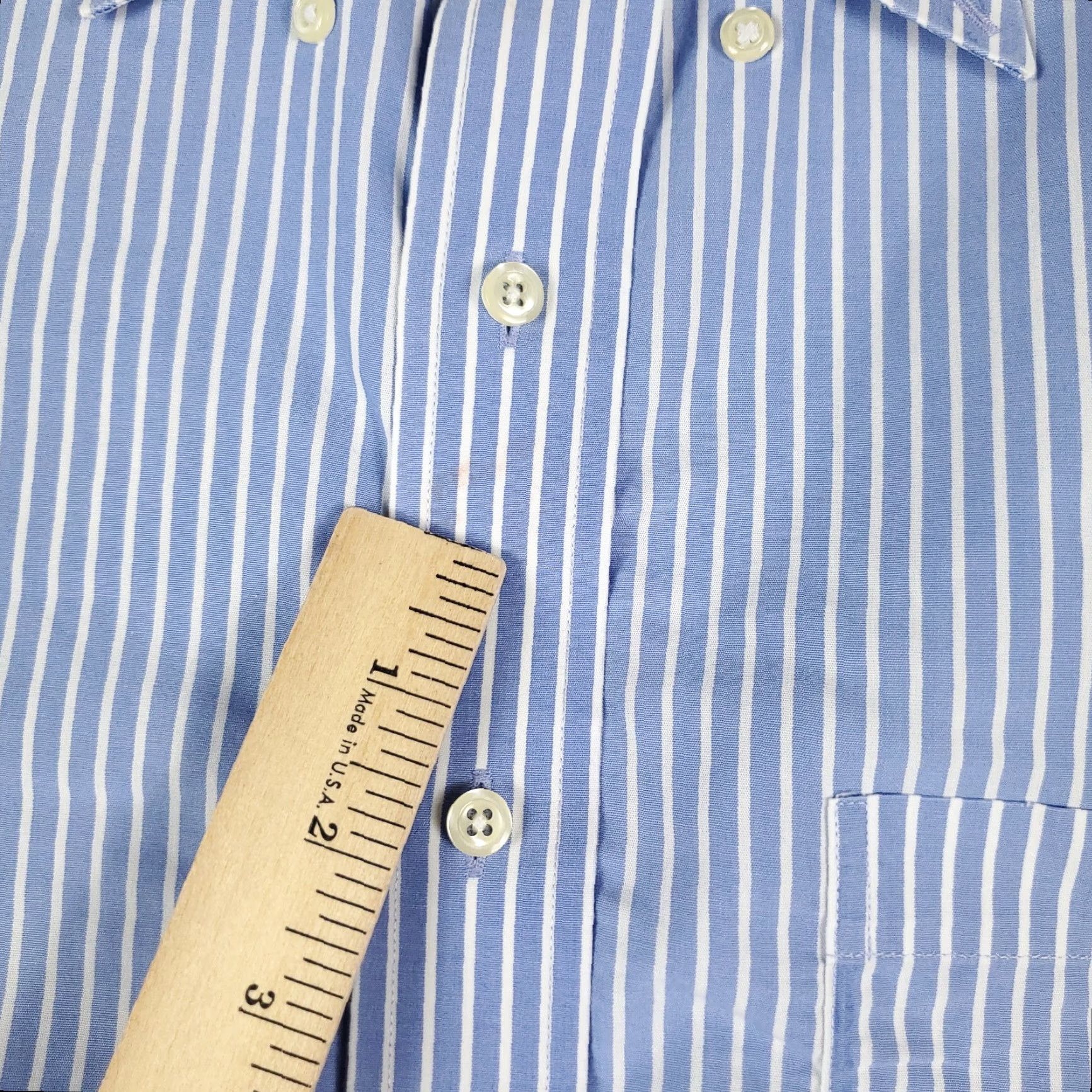 Brooks Brothers Brooks Brothers Shirt Mens 16.5 Blue Striped Dress Button Long Sleeve Size 42R - 3 Thumbnail