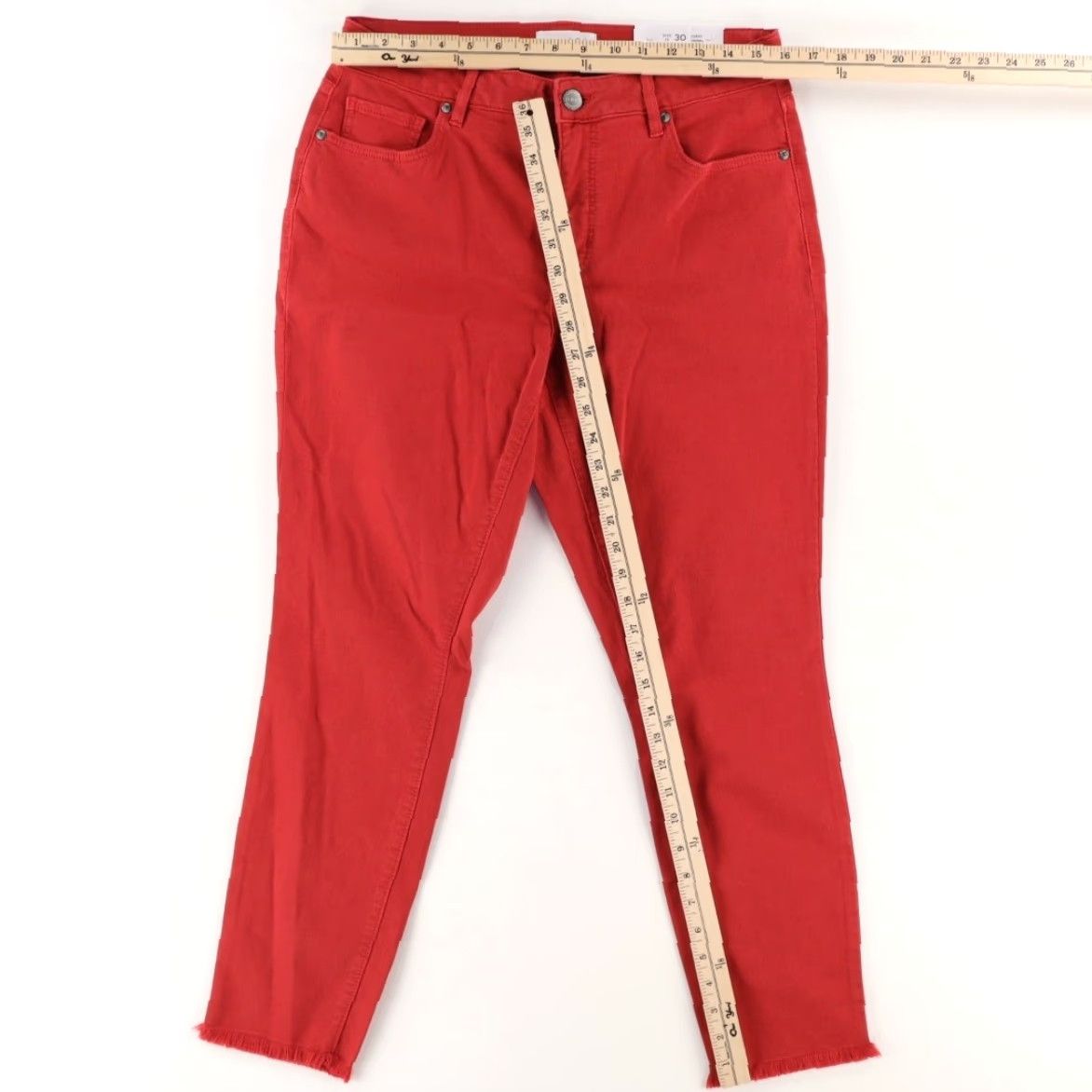 Loft Loft Jeans Red Women's 10 Slim Curvy Skinny Cotton Denim Pants Inseam 29in Casual Adult Women Size 32" / US 10 / IT 46 - 3 Thumbnail
