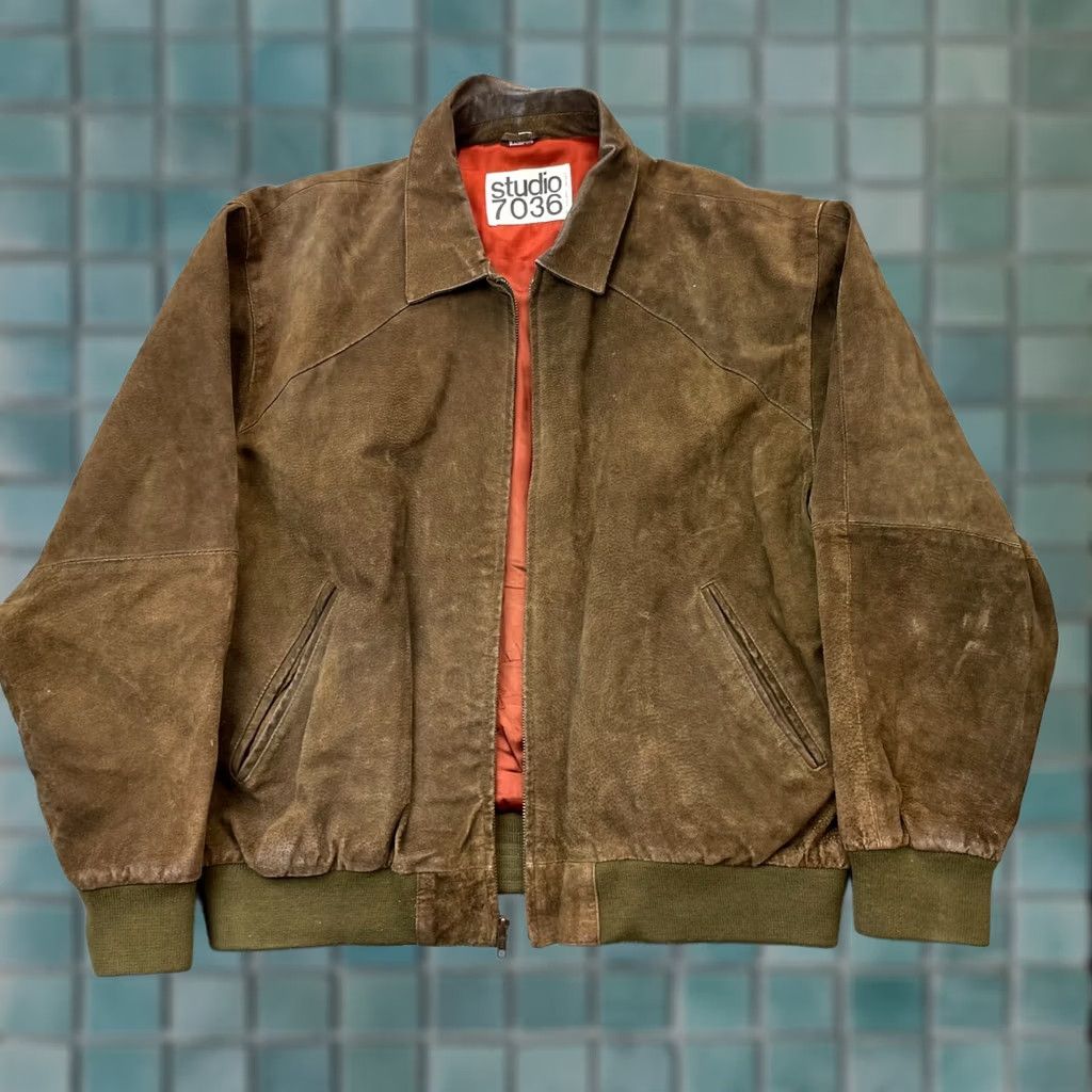 Vintage VTG Philippe Monet Jacket Mens XL Brown Leather Suede Coat 90s Biker Zip Pockets Travel Casual Size US XL / EU 56 / 4 - 1 Thumbnail