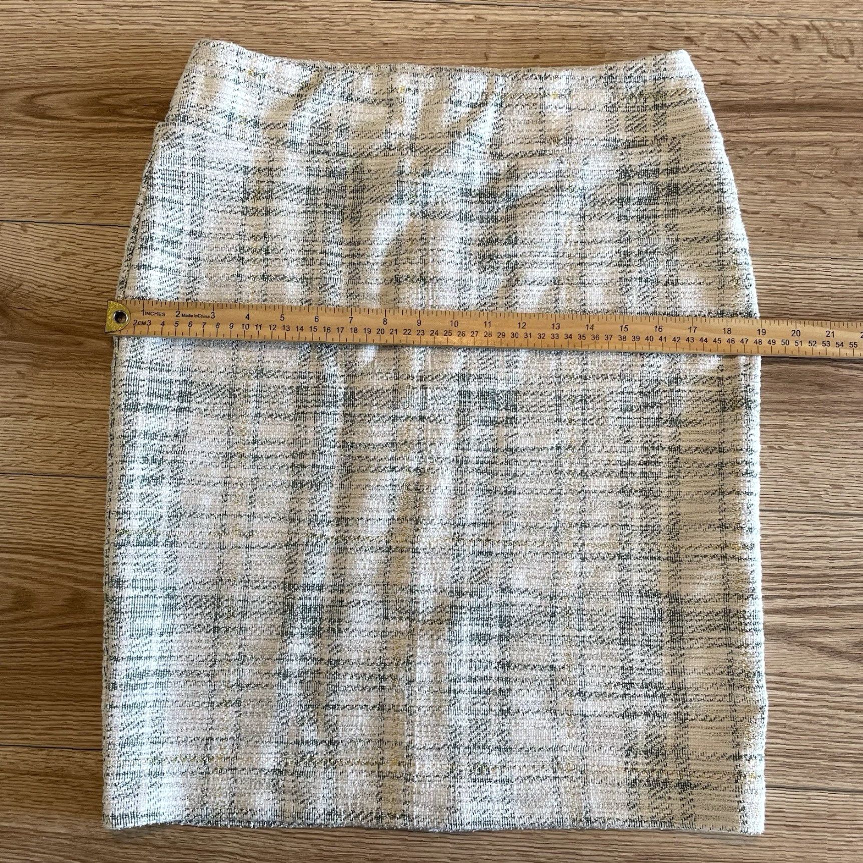 Vintage SOHO Skirt Womens Size M White/Green Pencil Midi Stretch Elastic Waist Regular Vintage No Size 32" / US 10 / IT 46 - 6 Thumbnail