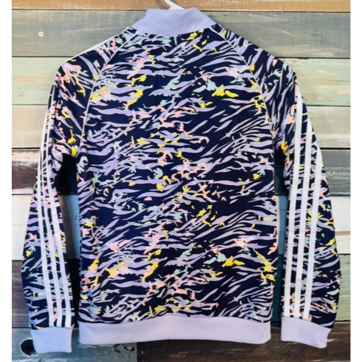 Adidas Adidas Girls Purple Animal Zebra Print Zip Track Jacket M (1 Size M / US 6-8 / IT 42-44 - 4 Thumbnail