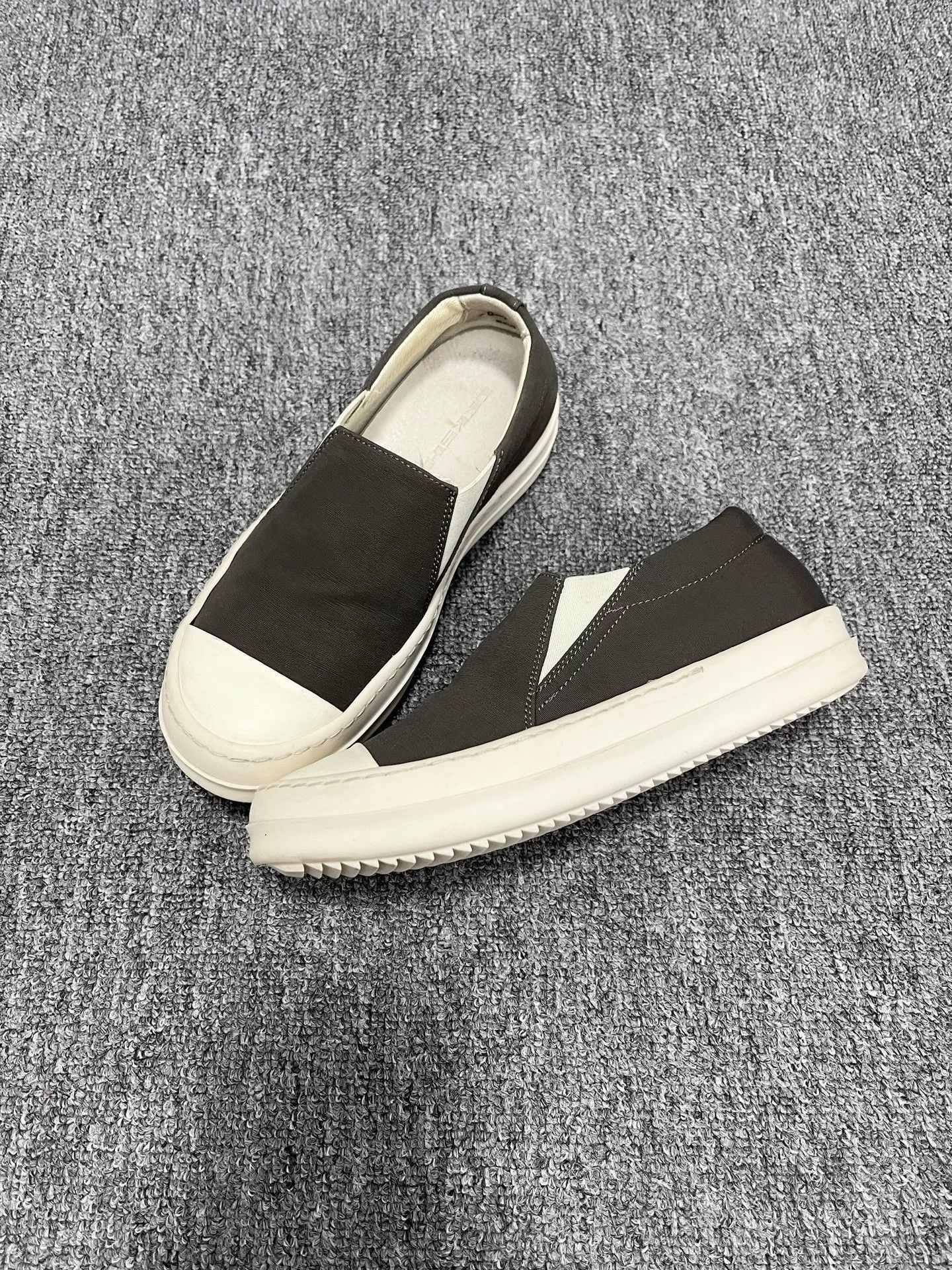 Rick Owens rick owens canvas slip-on shoes in dark gray Size US 6 / EU 39 - 1 Thumbnail