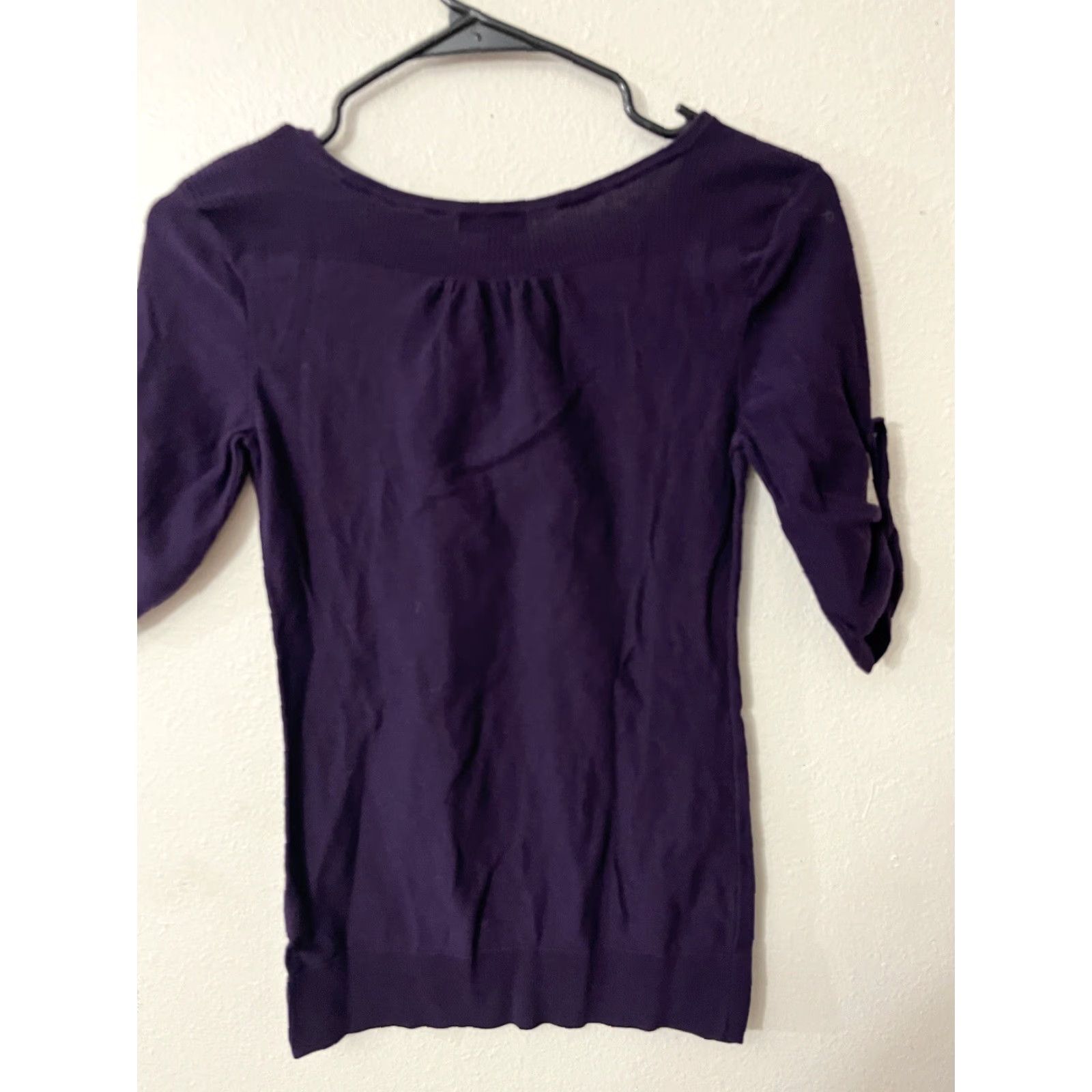 Gap GAP Sweater Shirt Women XS Purple V-Neck Dolman Knit Wool Blend Preppy 90s? No Vintage Ladies Size XS Size XS / US 0-2 / IT 36-38 - 3 Thumbnail