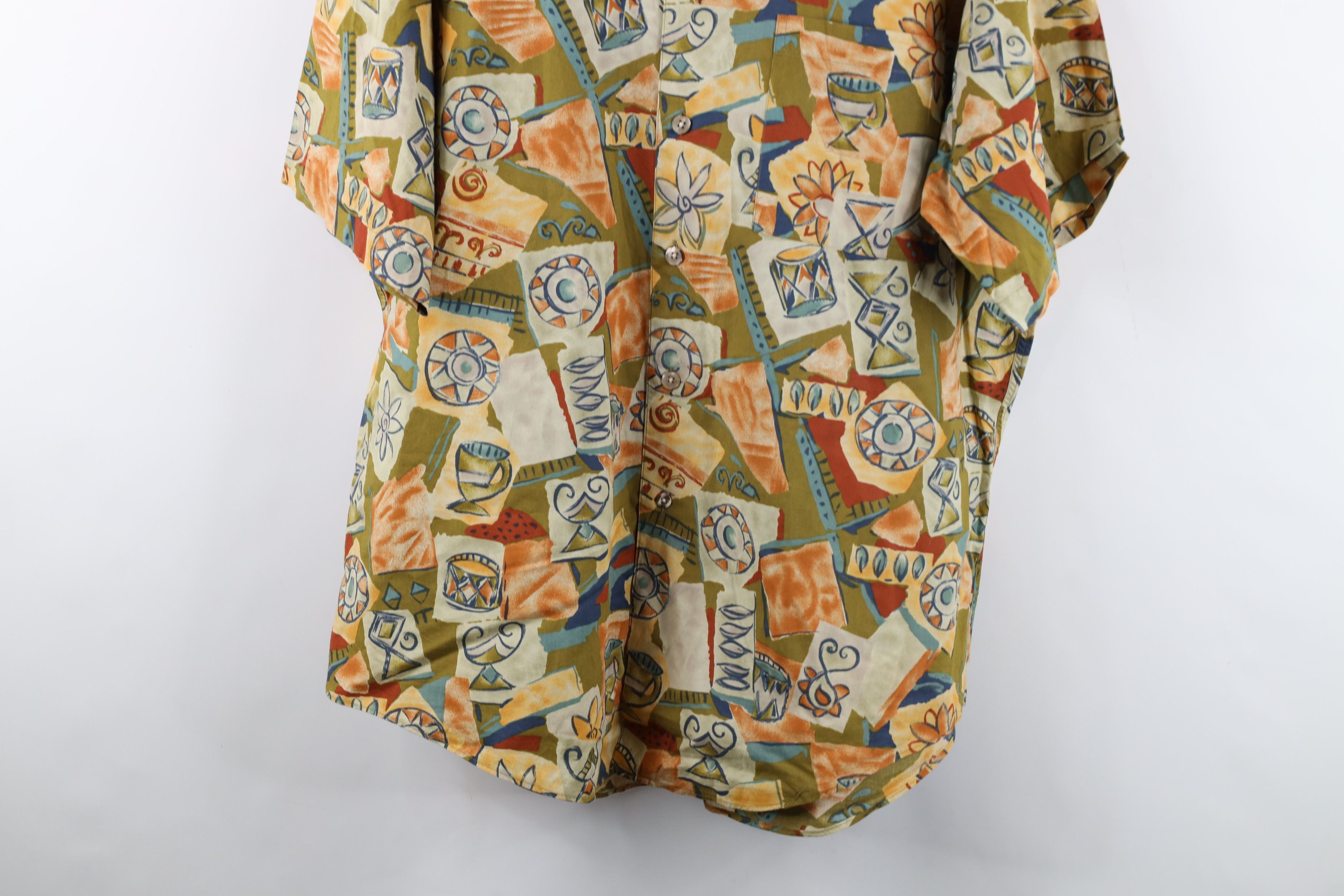 Vintage Vintage 90s Streetwear Flower Looped Collar Button Shirt Size US L / EU 52-54 / 3 - 3 Thumbnail
