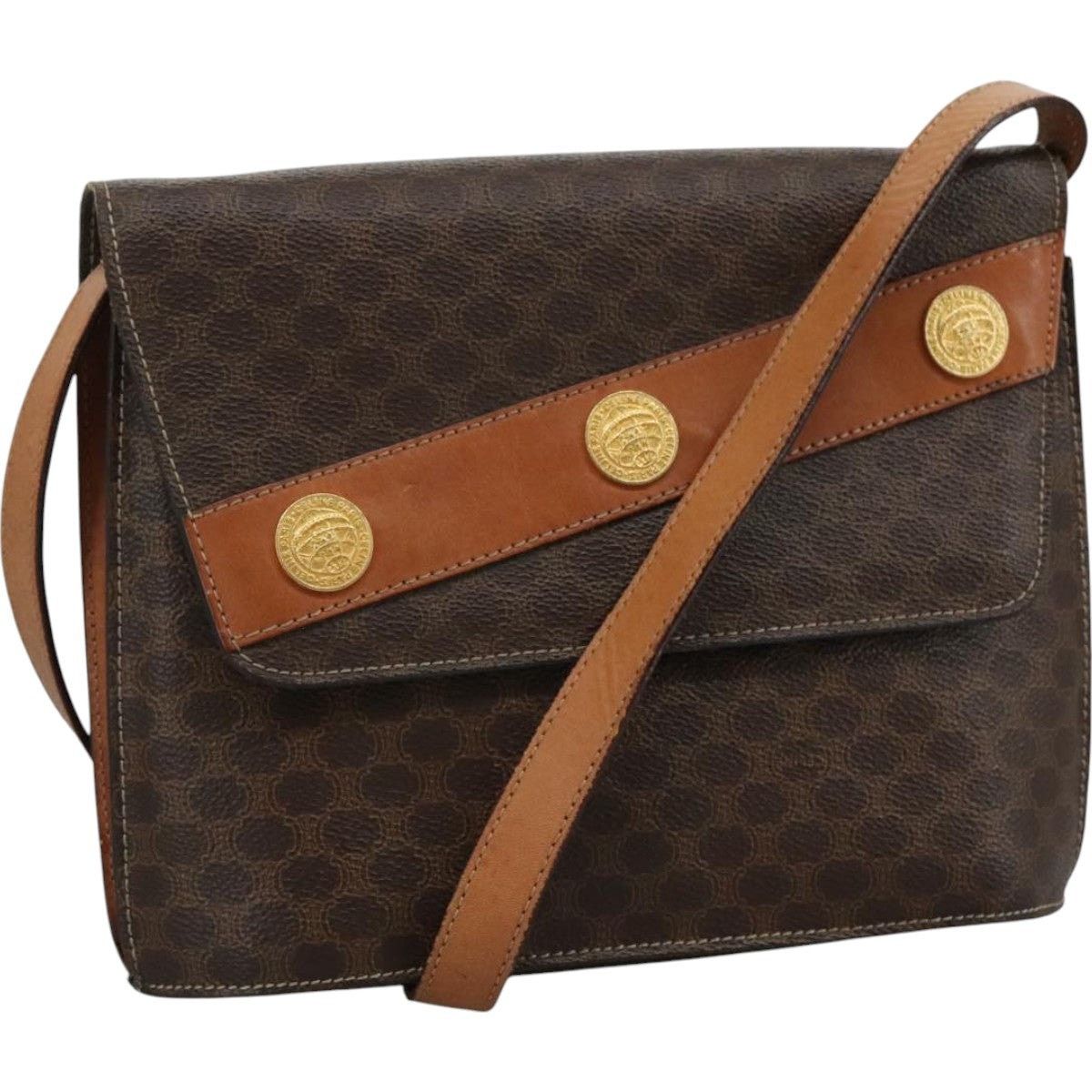 Celine CELINE Macadam Canvas Shoulder Bag Pvc Leather Gold Brown Size ONE SIZE - 1 Thumbnail