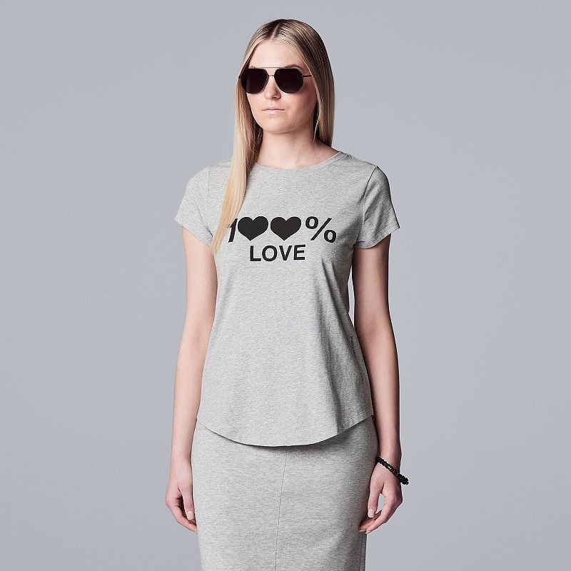 Vera Wang Petite Simply Vera Vera Wang Pride Graphic Tee, Women's, Siz Size XXL / US 16-18 / IT 52-54 - 2 Thumbnail