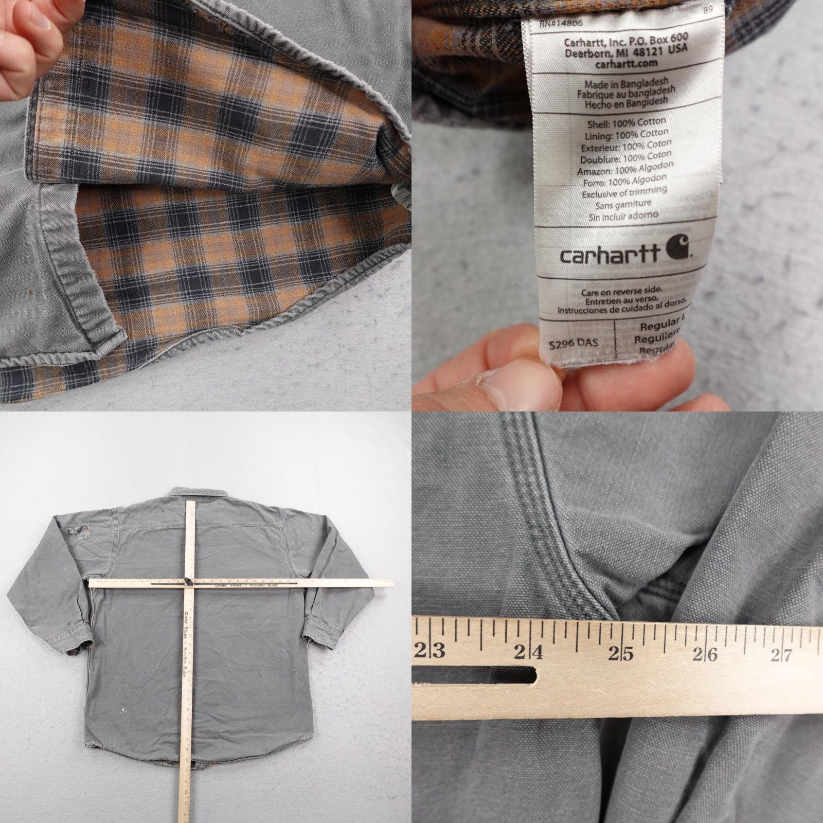 Carhartt Vintage Carhartt Jacket Mens Large Flannel Lined Canvas Shacket Distressed Size US L / EU 52-54 / 3 - 8 Thumbnail