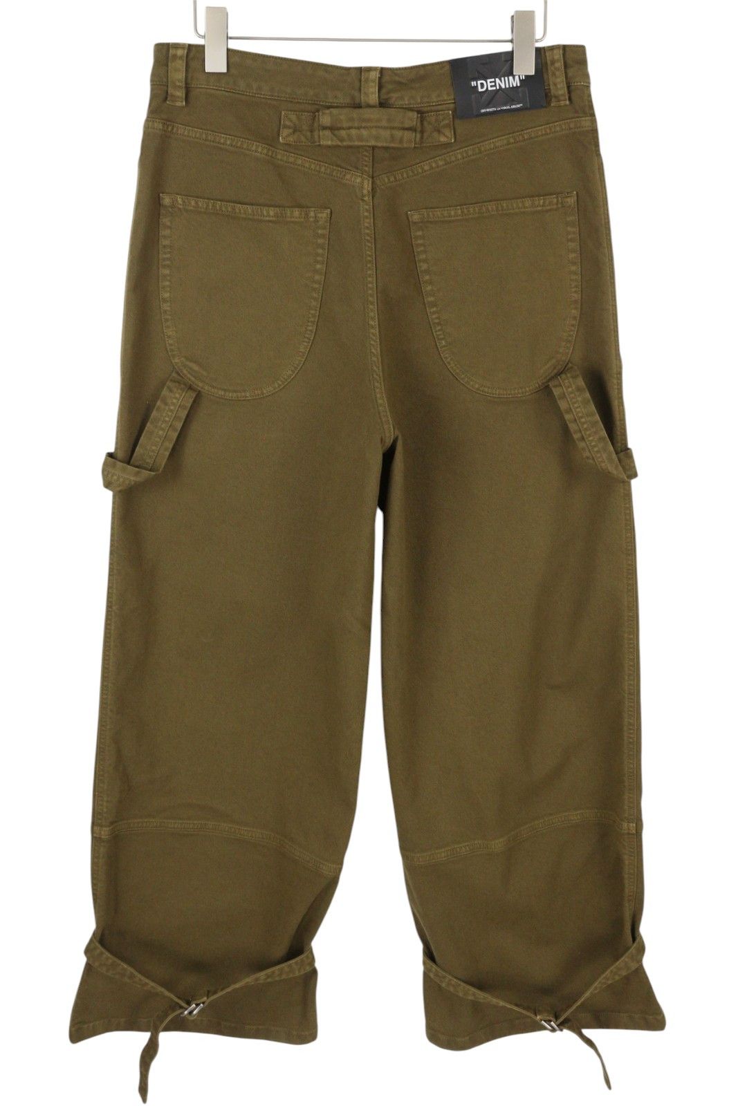 Off-White GOTHIC W33 Brown Cargo Embroidered Jeans 86800 Size US 33 - 2 Thumbnail