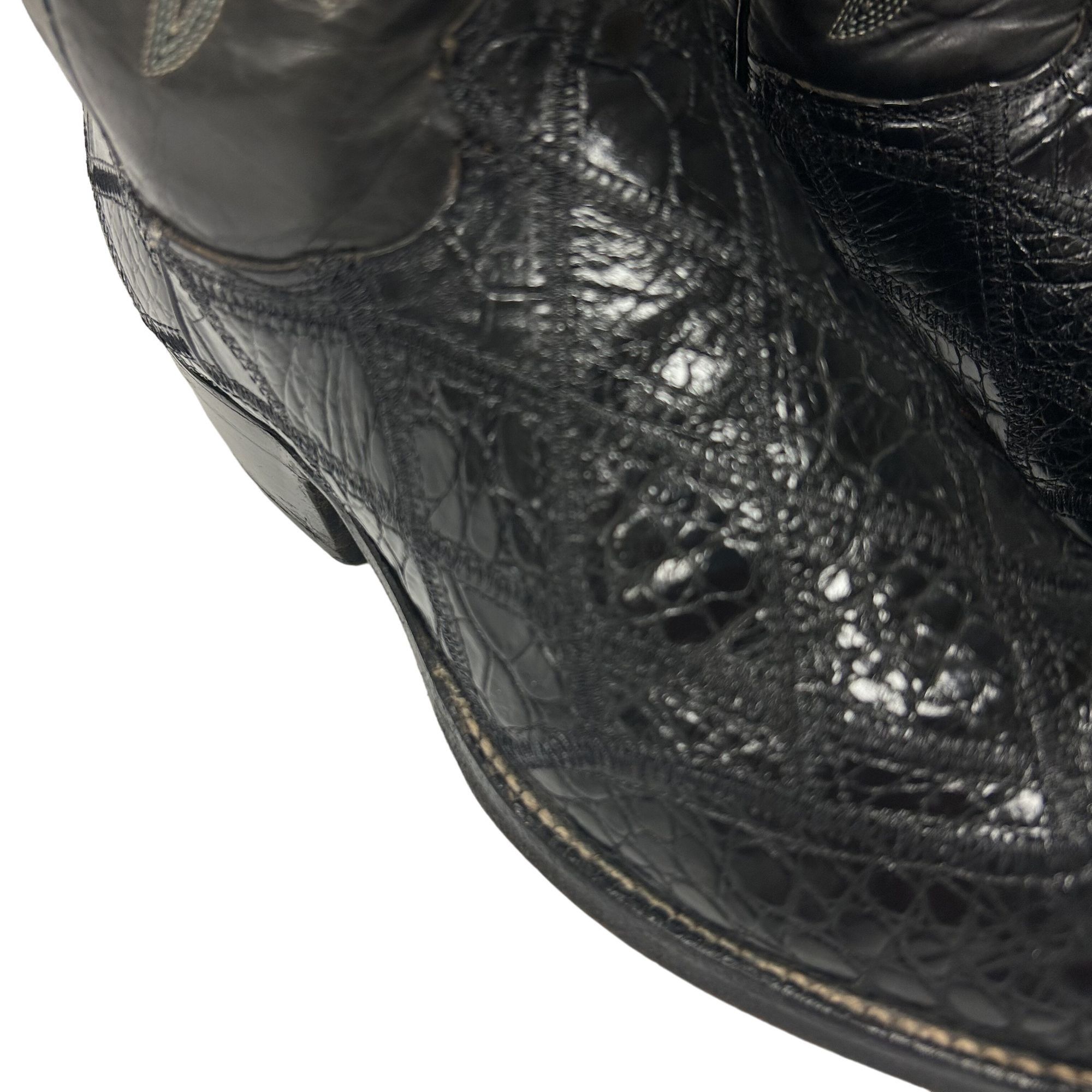 Justin Vtg Justin Leather Cowboy Western ALLIGATOR BELLY Skin Boots Size US 8.5 / EU 41-42 - 11 Thumbnail