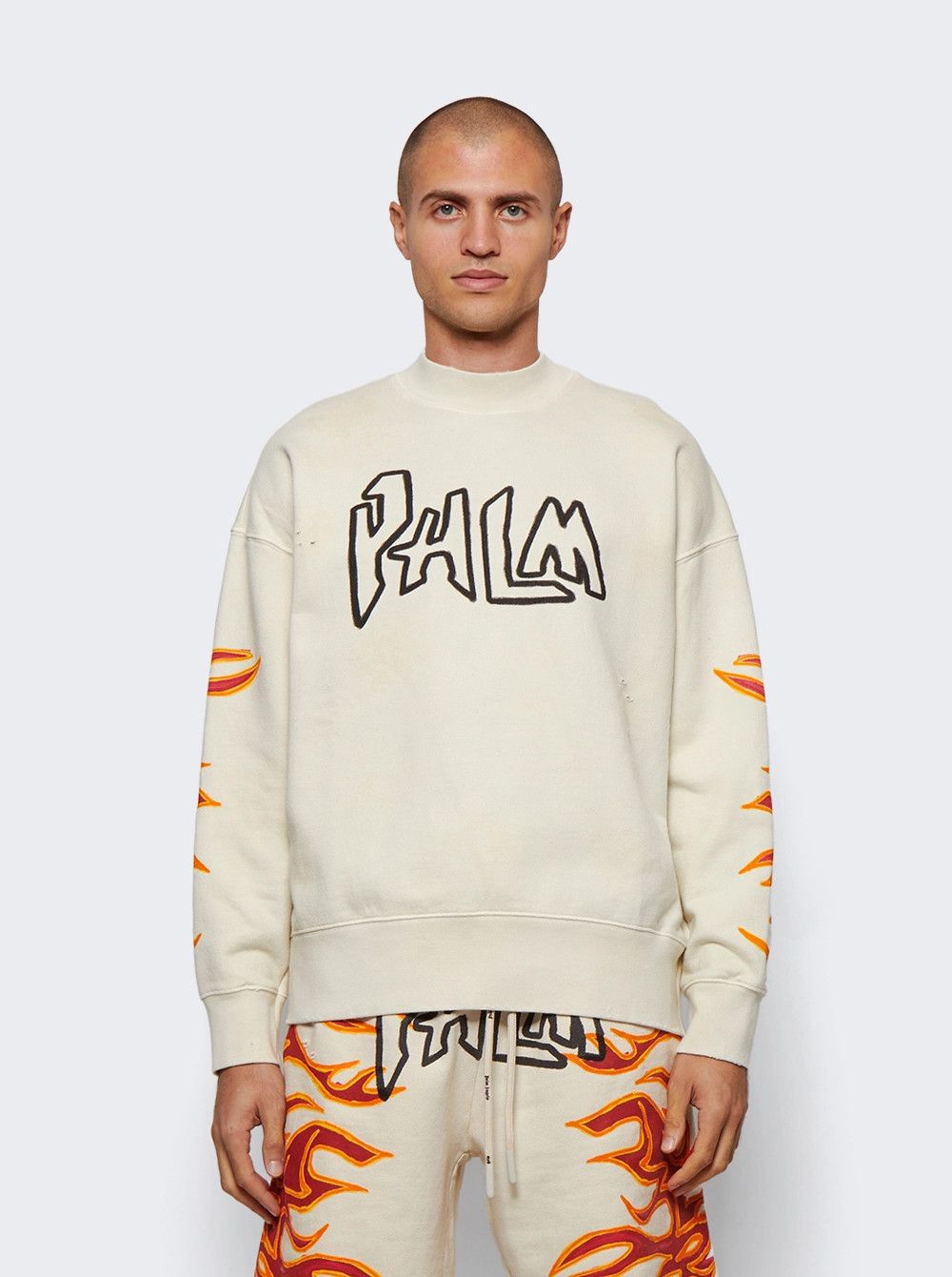 Palm Angels o1gr1nt0425 Gd Palm Graffiti Flames Crewneck Sweatshirt Size US L / EU 52-54 / 3 - 2 Thumbnail