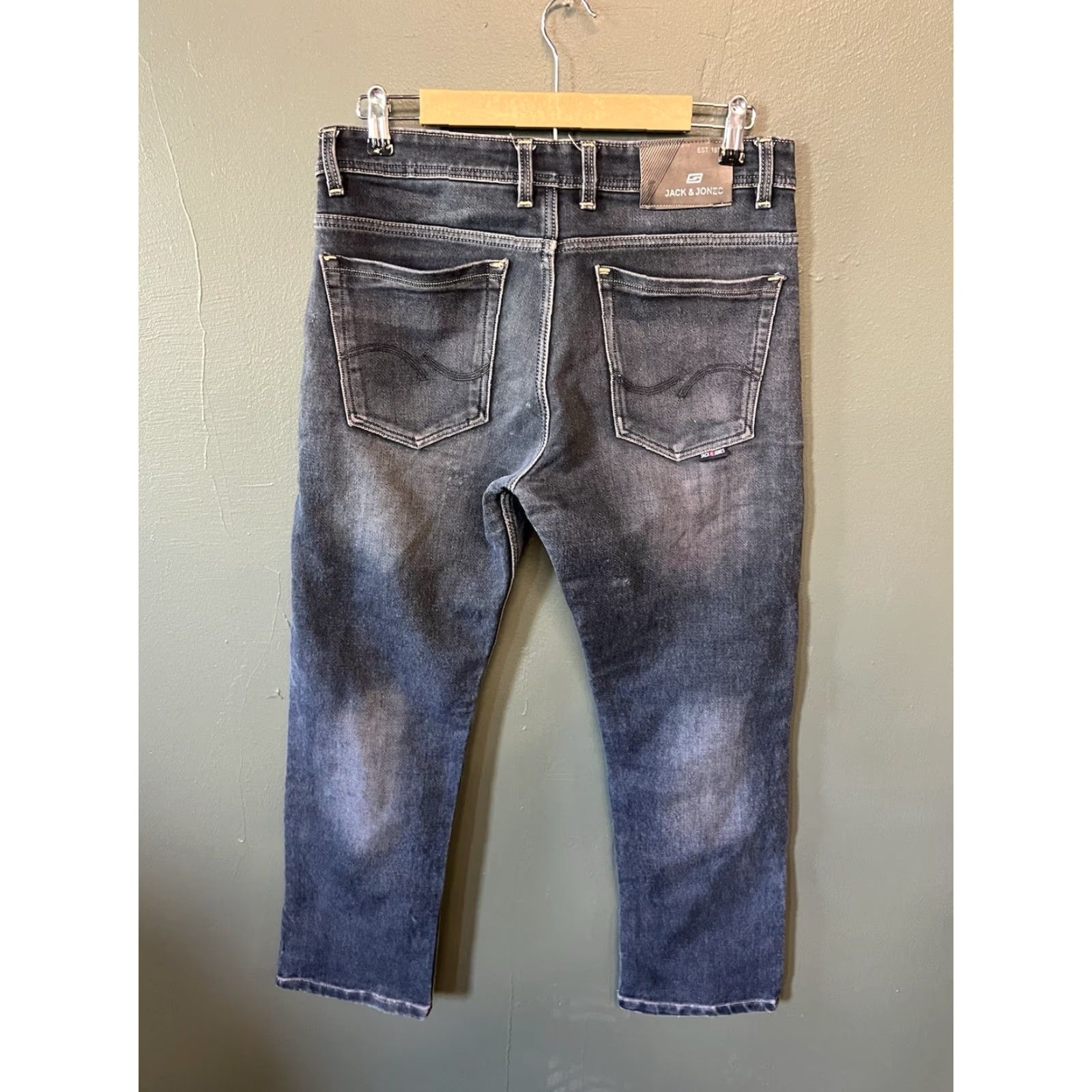 Denime Jack and Jones Jeans Men Denim Straight 32x27 Blue Regular 32 Inseam Jeans Mens Jeans Straight Size US 32 / EU 48 - 2 Thumbnail