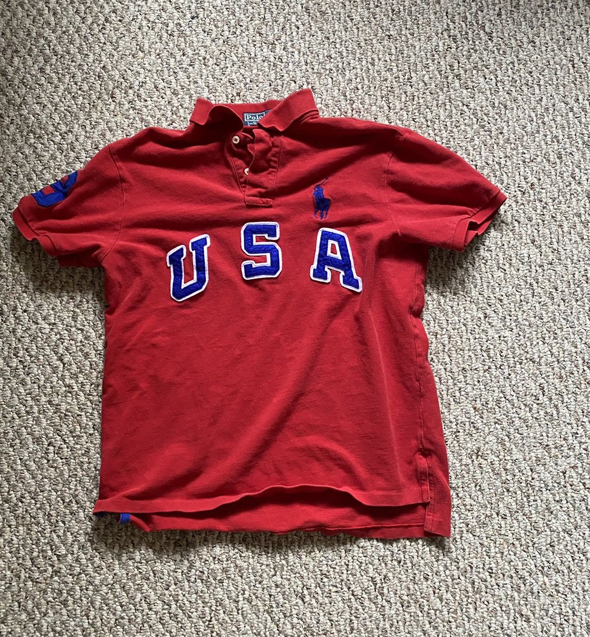 Polo Ralph Lauren Men’s Short Sleeve Red Knit Polo USA Large