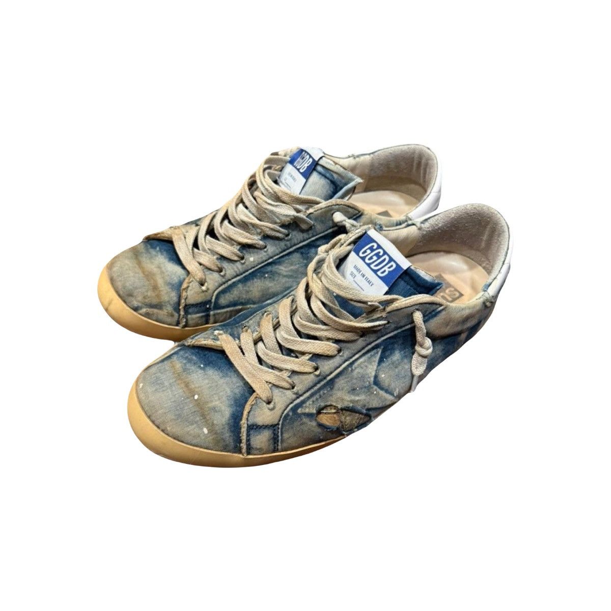 Golden Goose Golden Goose GGDB Superstar Distressed Denim Size US 9 / EU 42 - 1 Thumbnail