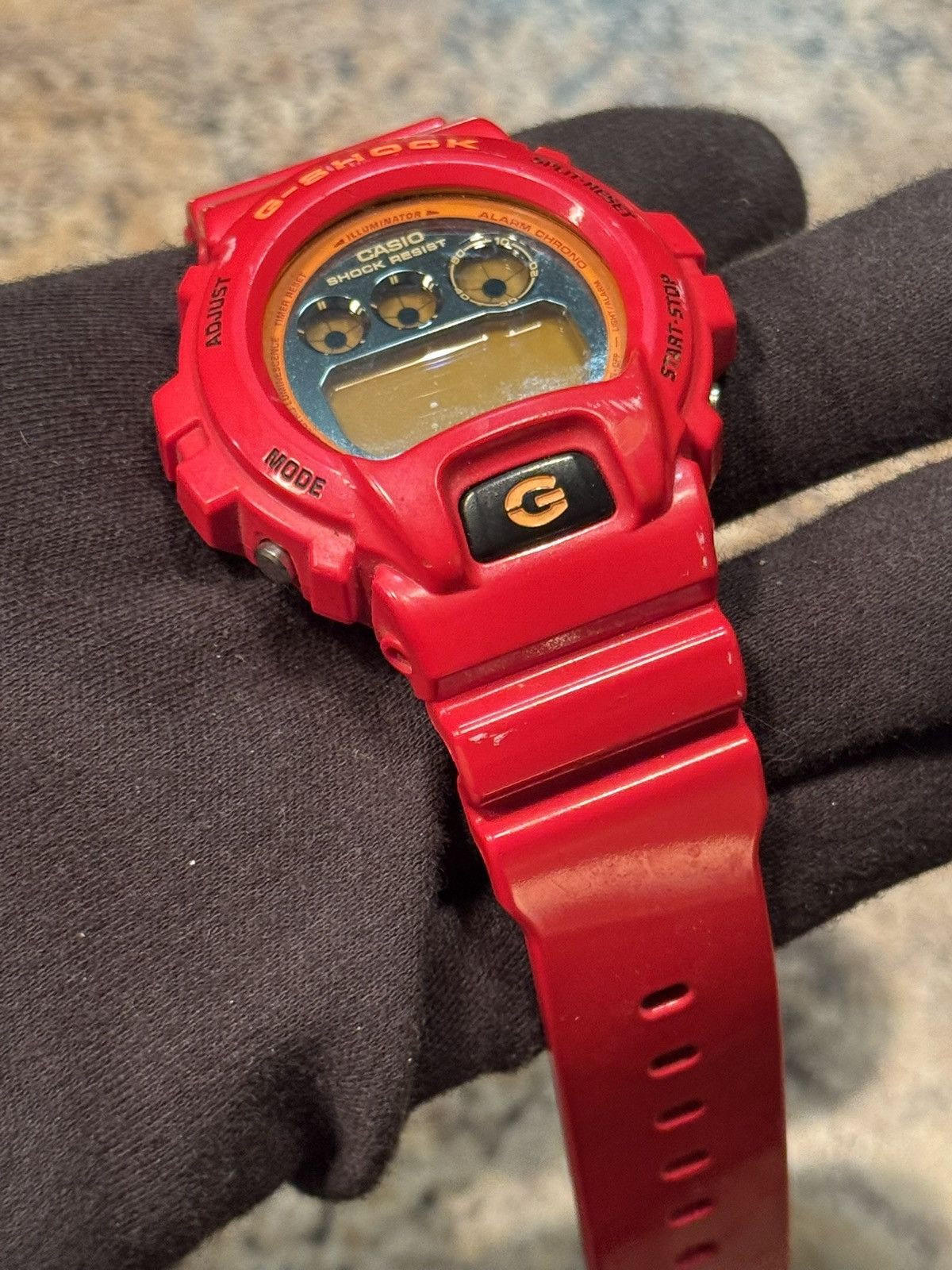 G Shock Casio G-Shock DW-6900 Red Gold Triple Graph Digital Watch Size ONE SIZE - 14 Thumbnail