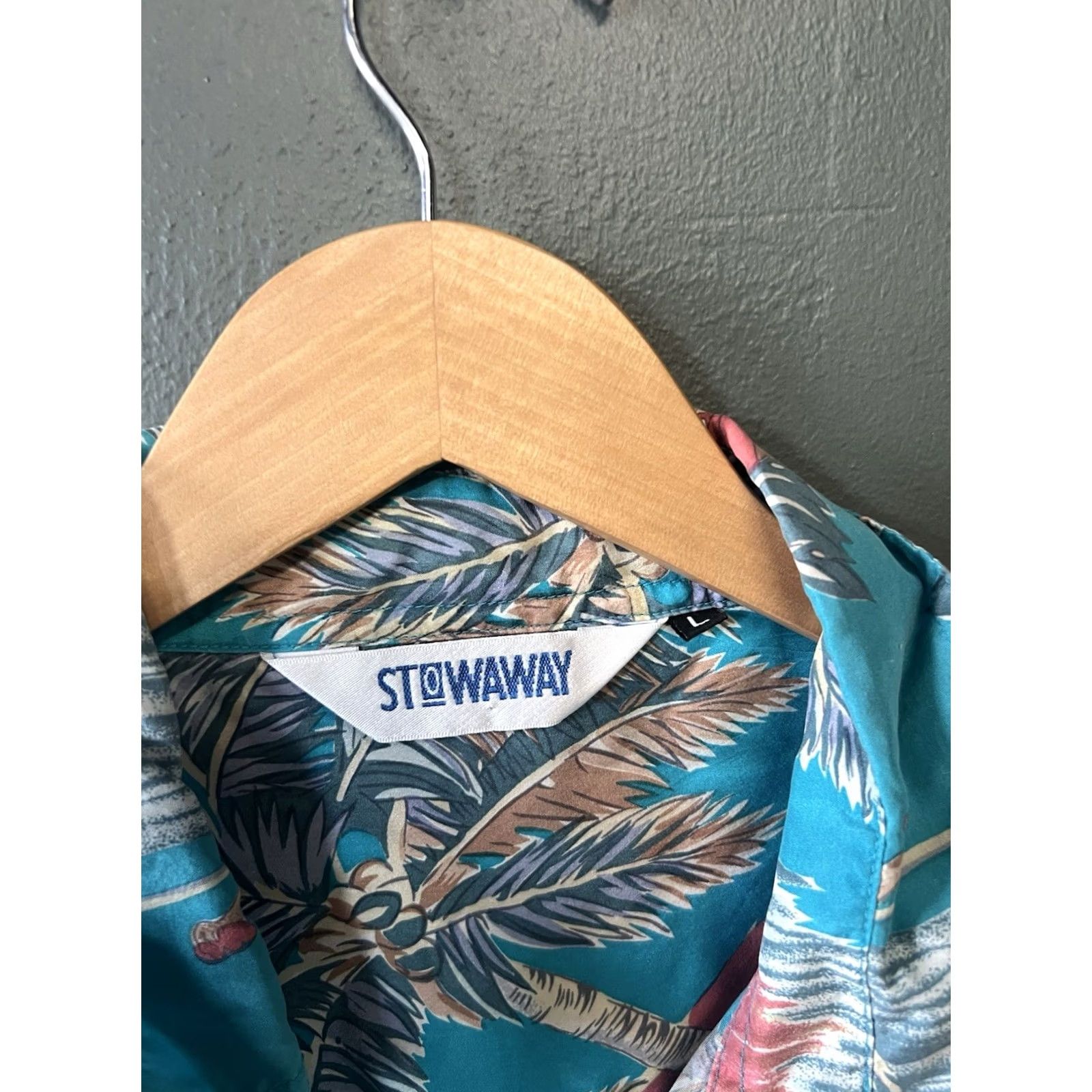 Vintage VINTAGE Stowaway Shirt Silk Button-Up Short Sleeve Blue L Mens Size US L / EU 52-54 / 3 - 3 Thumbnail