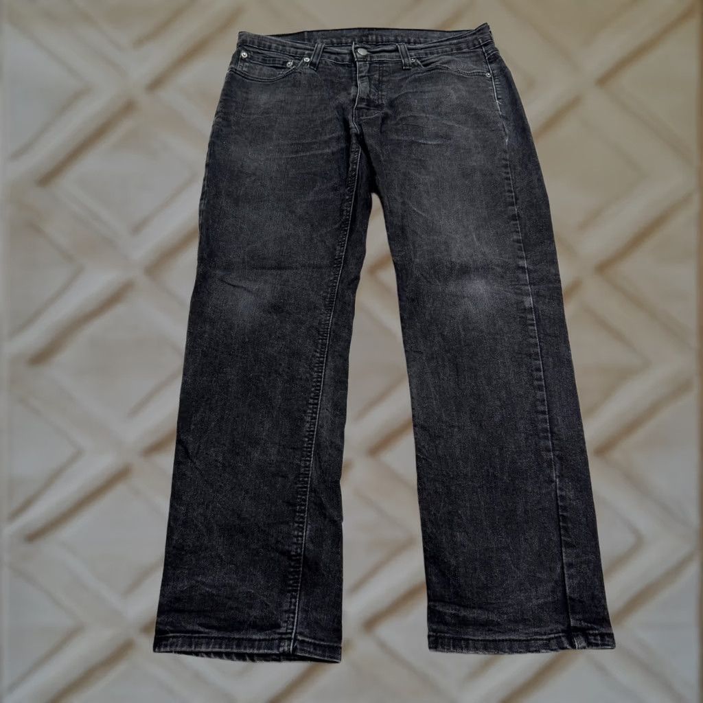 Levi's Levi's 541 Athletic Fit Tapered Denim Jeans Mens 33x30 Black Dark Wash Cotton Jeans Mens Adjustable Button Zip 5-Pocket Design Size US 33 - 1 Thumbnail