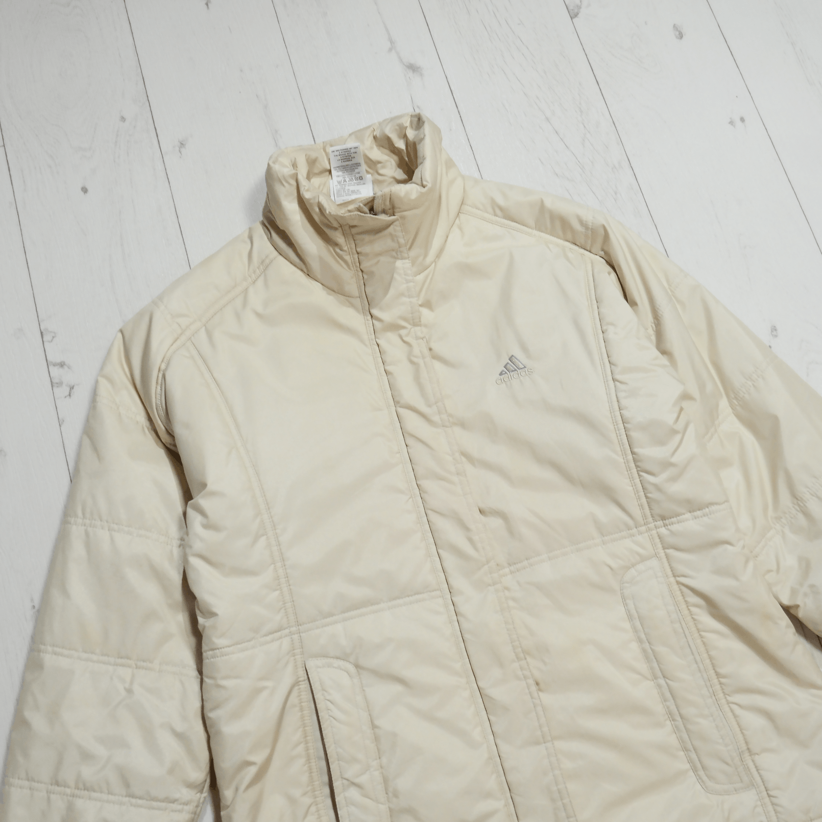 Adidas × Vintage Vintage Adidas Jacket size UK 12 USA M Puffer Ivory AQ2002 Size M / US 6-8 / IT 42-44 - 2 Thumbnail