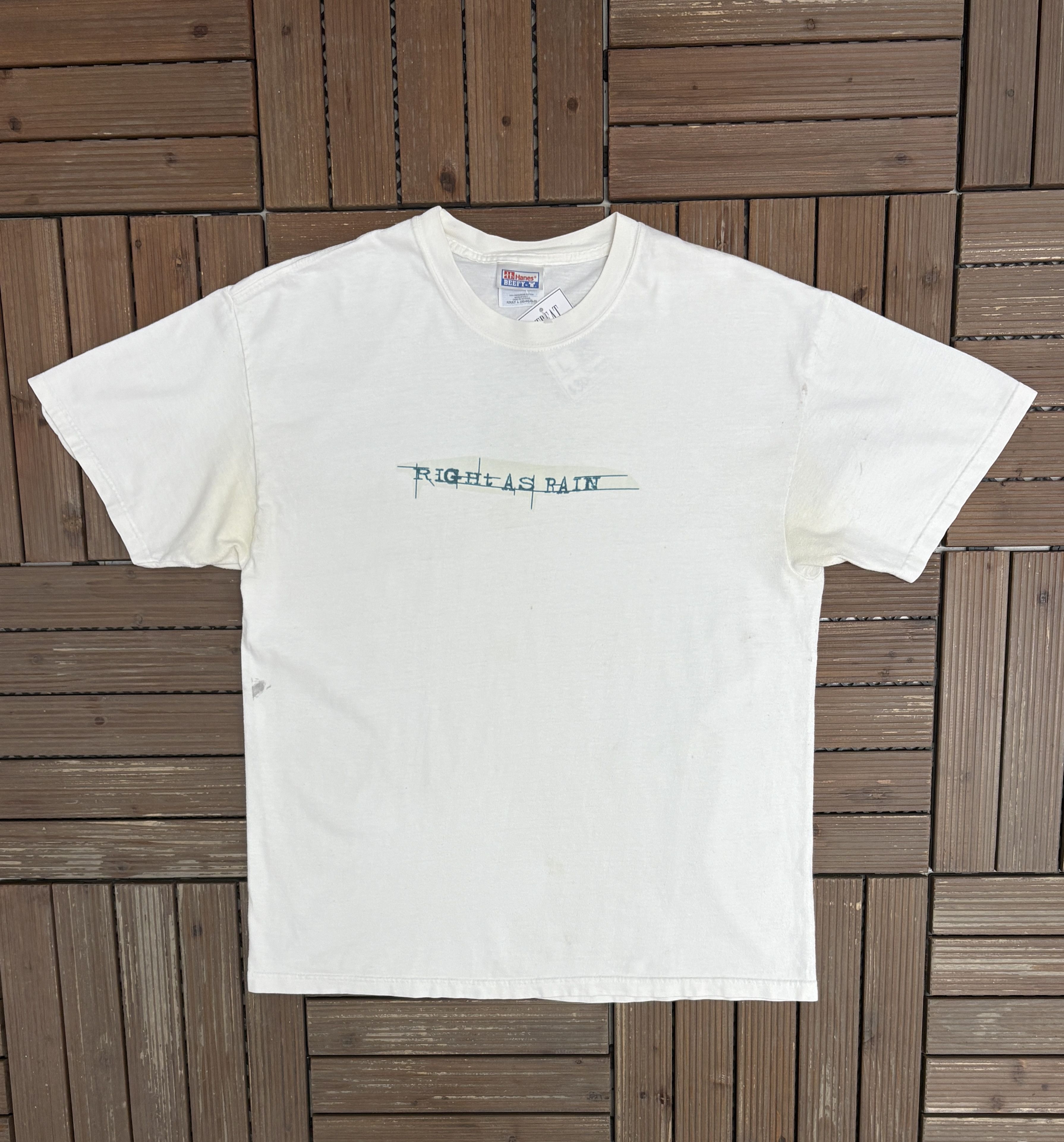 Vintage Right As Rain, Let Me Show You Vintage White T-Shirt Tee Size US L / EU 52-54 / 3 - 1 Thumbnail