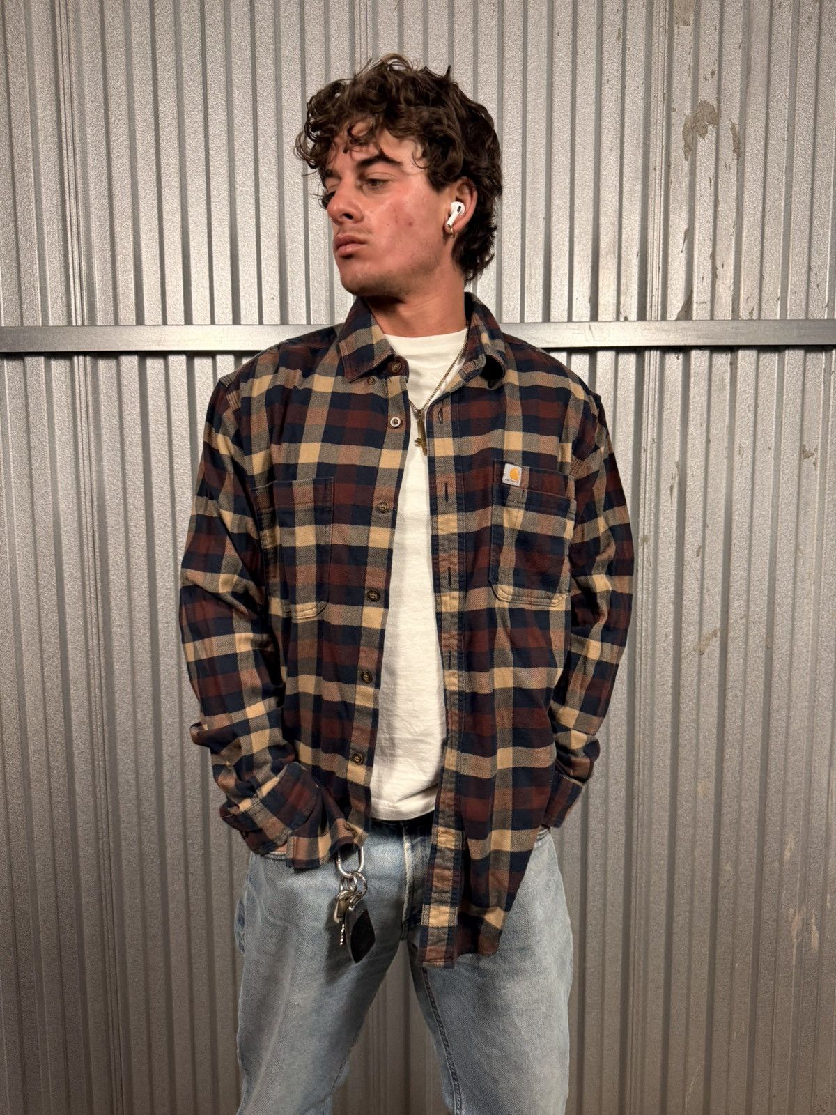 Carhartt Carhartt Plaid Brown Classic Button Up Shirt Size US L / EU 52-54 / 3 - 5 Thumbnail