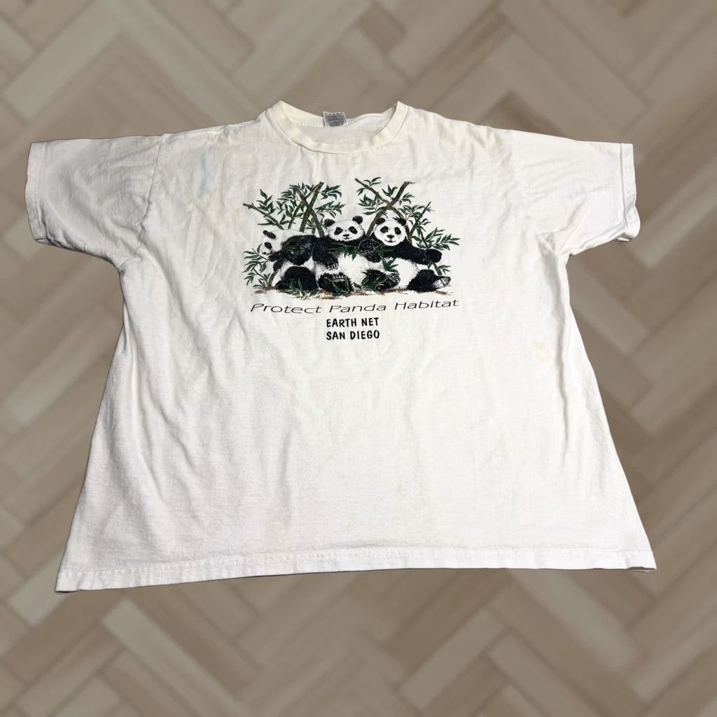 Fruit Of The Loom Vintage San Diego Blood Panda Bear Nature T Shirt XL White 90s Mens Graphic Tee Fruit of the Loom Size US XL / EU 56 / 4 - 1 Thumbnail