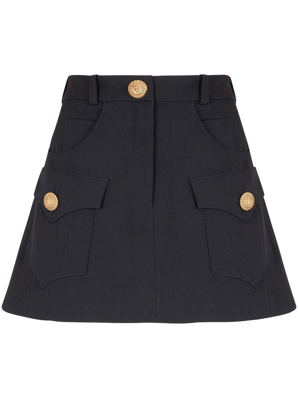 Balmain BUTTONED WOOL MINI SKIRT Size 27" / US 4 / IT 40 - 1 Thumbnail