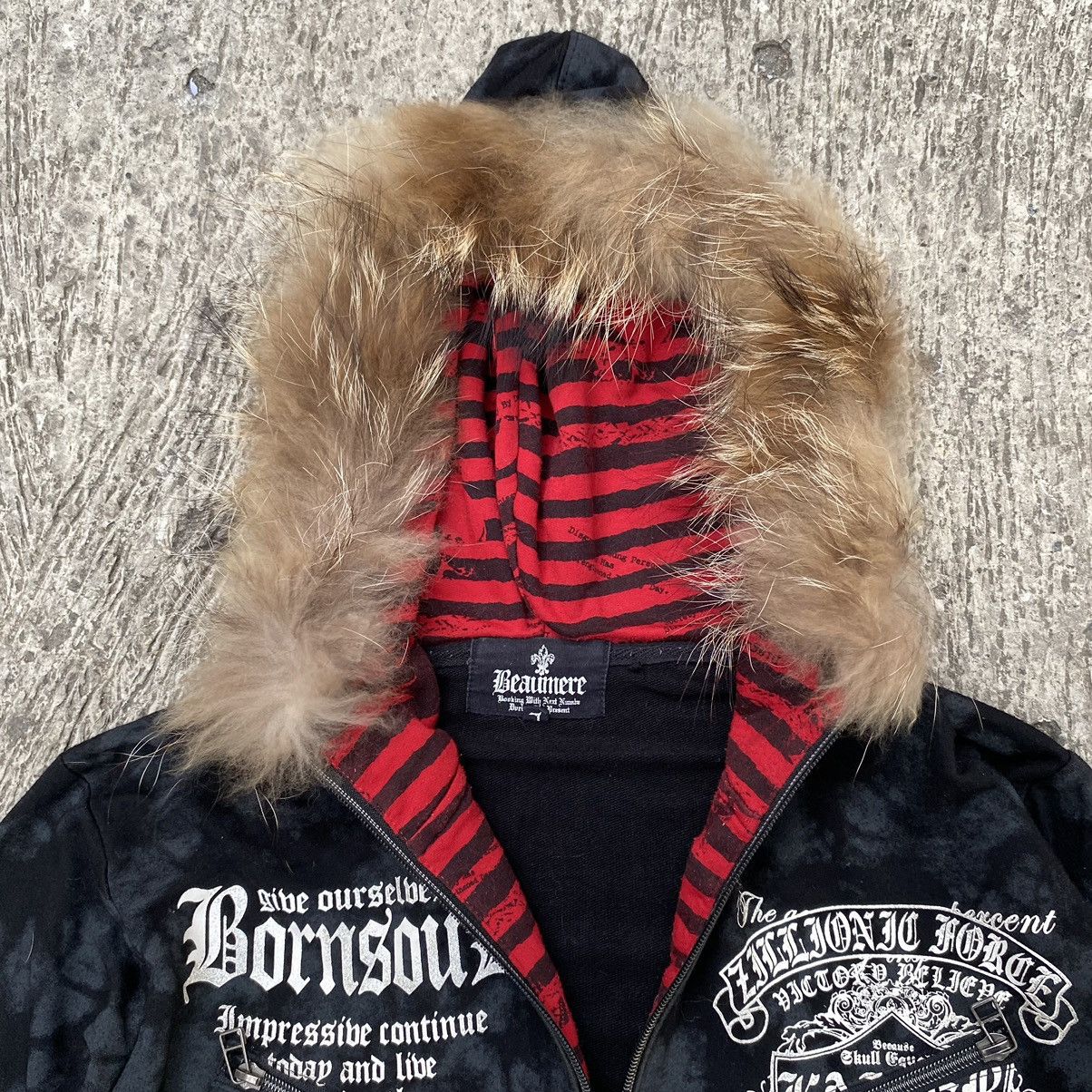 If Six Was Nine × Japanese Brand × Le Grande Bleu (L.G.B.) Y2k poem style LGB zip fur hoodie Size US M / EU 48-50 / 2 - 3 Thumbnail