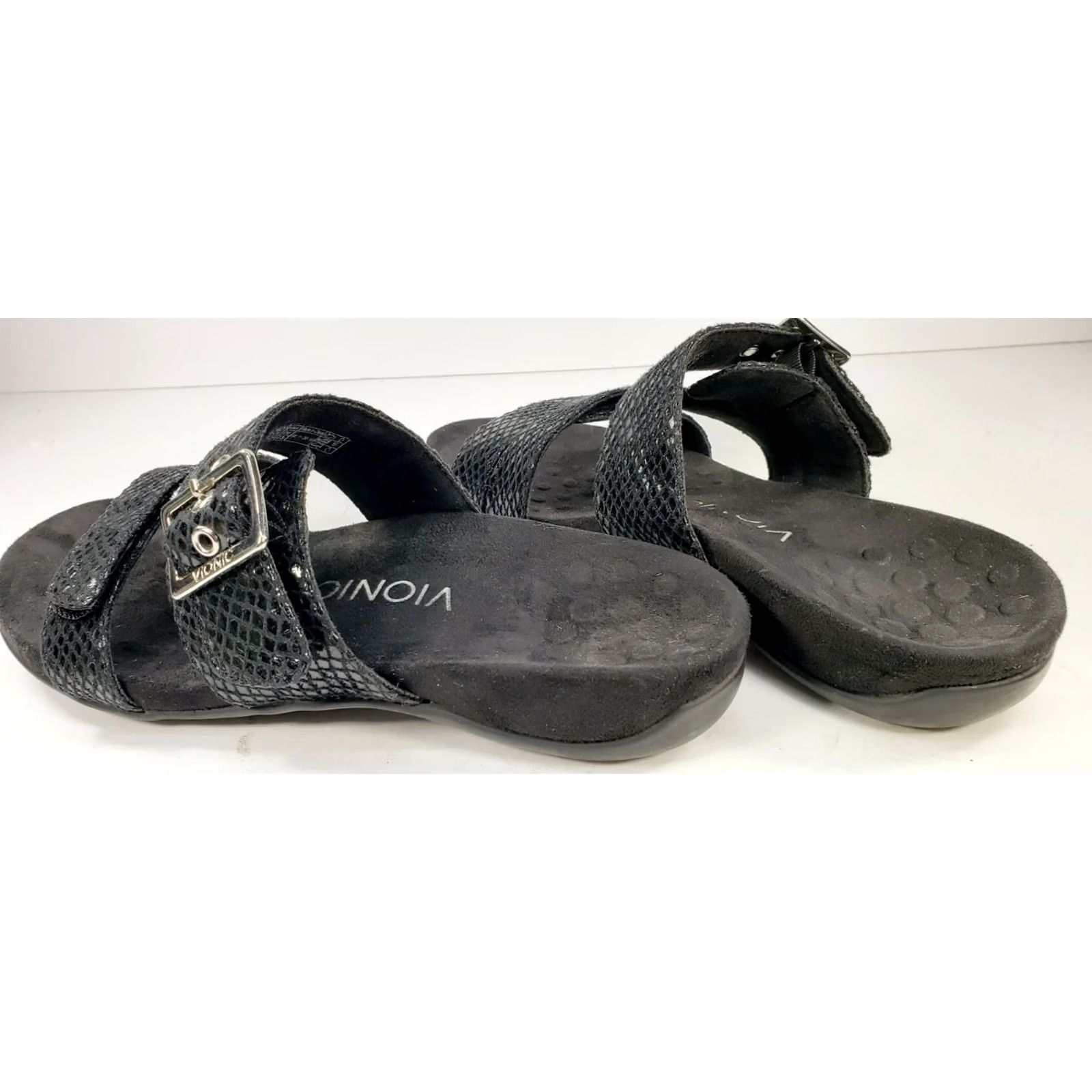 Vionic Vionic Skylar Womens Strappy Slide Sandals Black Buckle Shaped Insole Sz 6M Size US 6 / IT 36 - 7 Thumbnail