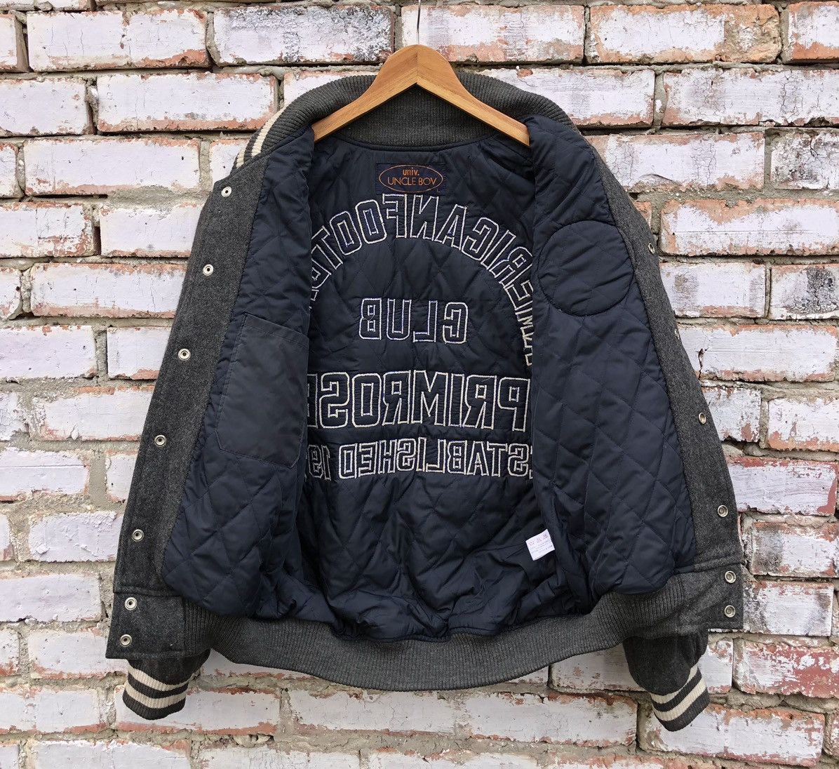 Vintage Vintage Univ. Uncle Bov Wool Mix Leather Varsity Jacket Size US L / EU 52-54 / 3 - 10 Thumbnail