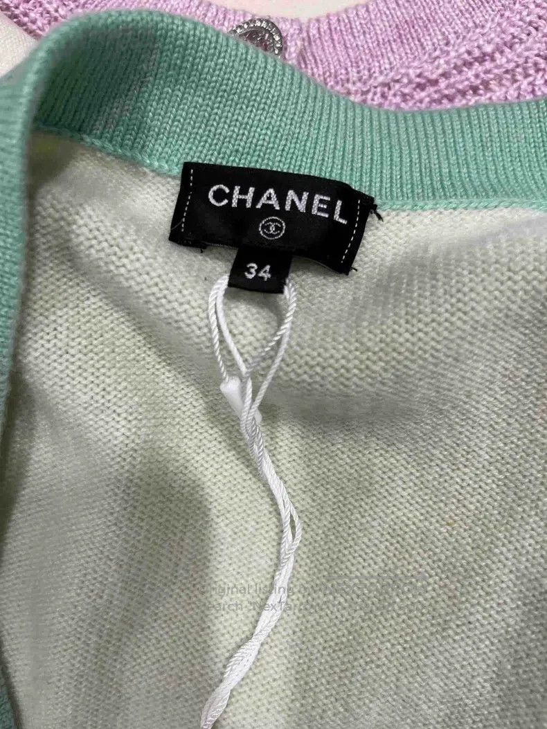 Chanel Chanel Mint green two-pocket knitted cardigan coat Size XXS / US 00 / IT 34 - 3 Thumbnail