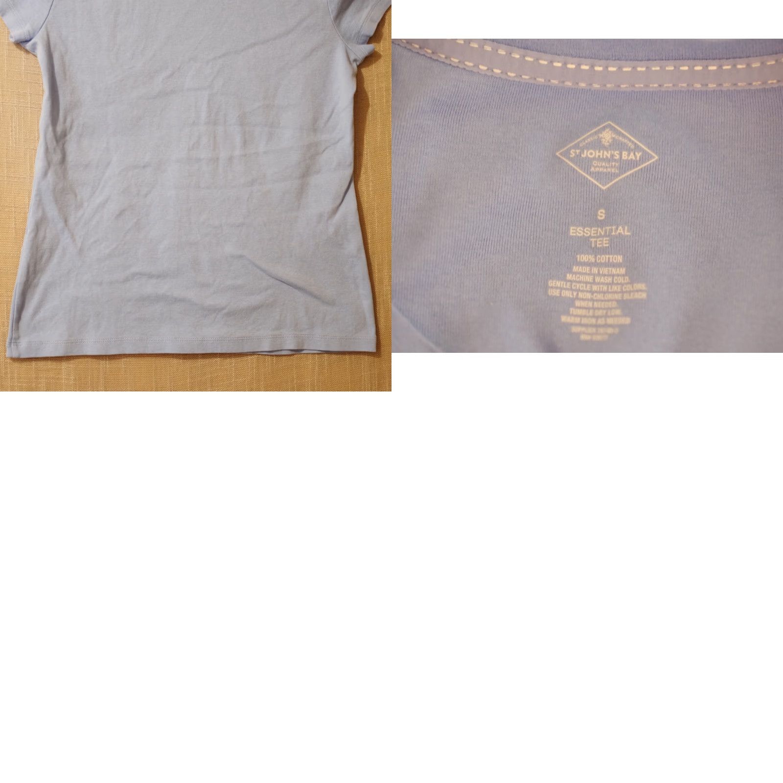 Vintage St. John's Bay Essential Tee Blue V-Neck 100% Cotton Women's S Shirt Size S / US 4 / IT 40 - 8 Thumbnail