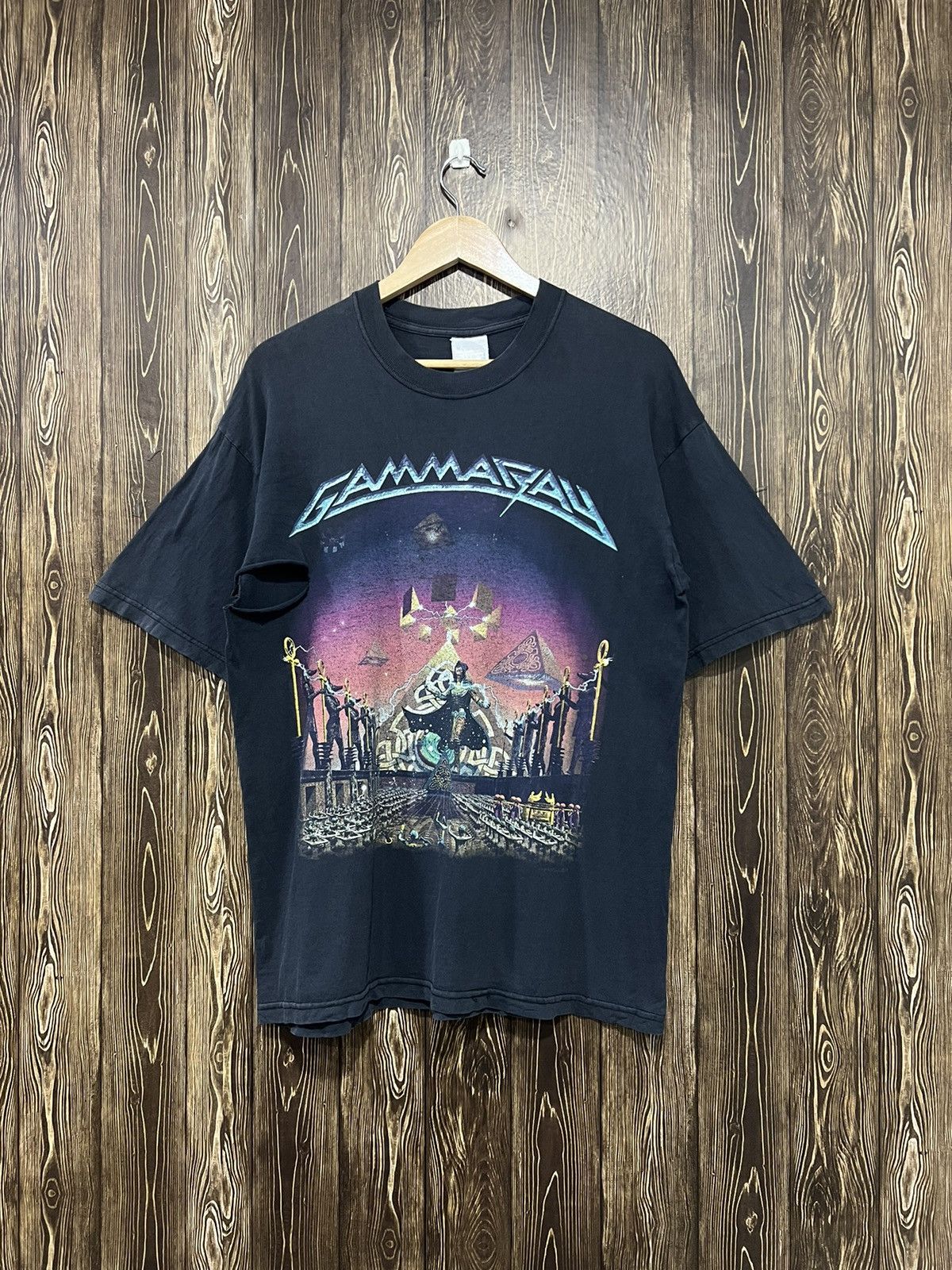 Band Tees × Vintage Vintage 90s Gammaray Band Distressed Tshirt Size US L / EU 52-54 / 3 - 1 Thumbnail