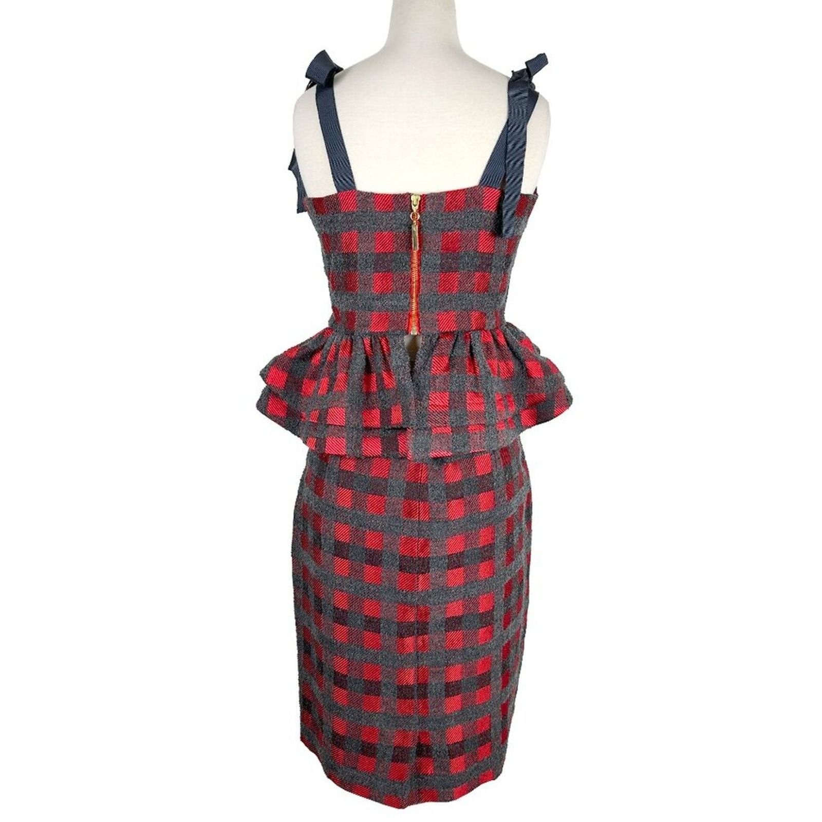 Other Silvia Tcherassi Red Plaid Delaney Skirt Dakia Top Set Dress Size L / US 10 / IT 46 - 3 Thumbnail