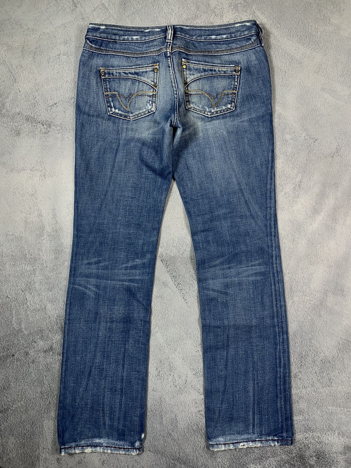 Diesel × Vintage Vintage 90s Diesel low rise faded distressed denim jeans Size 29" - 7 Thumbnail