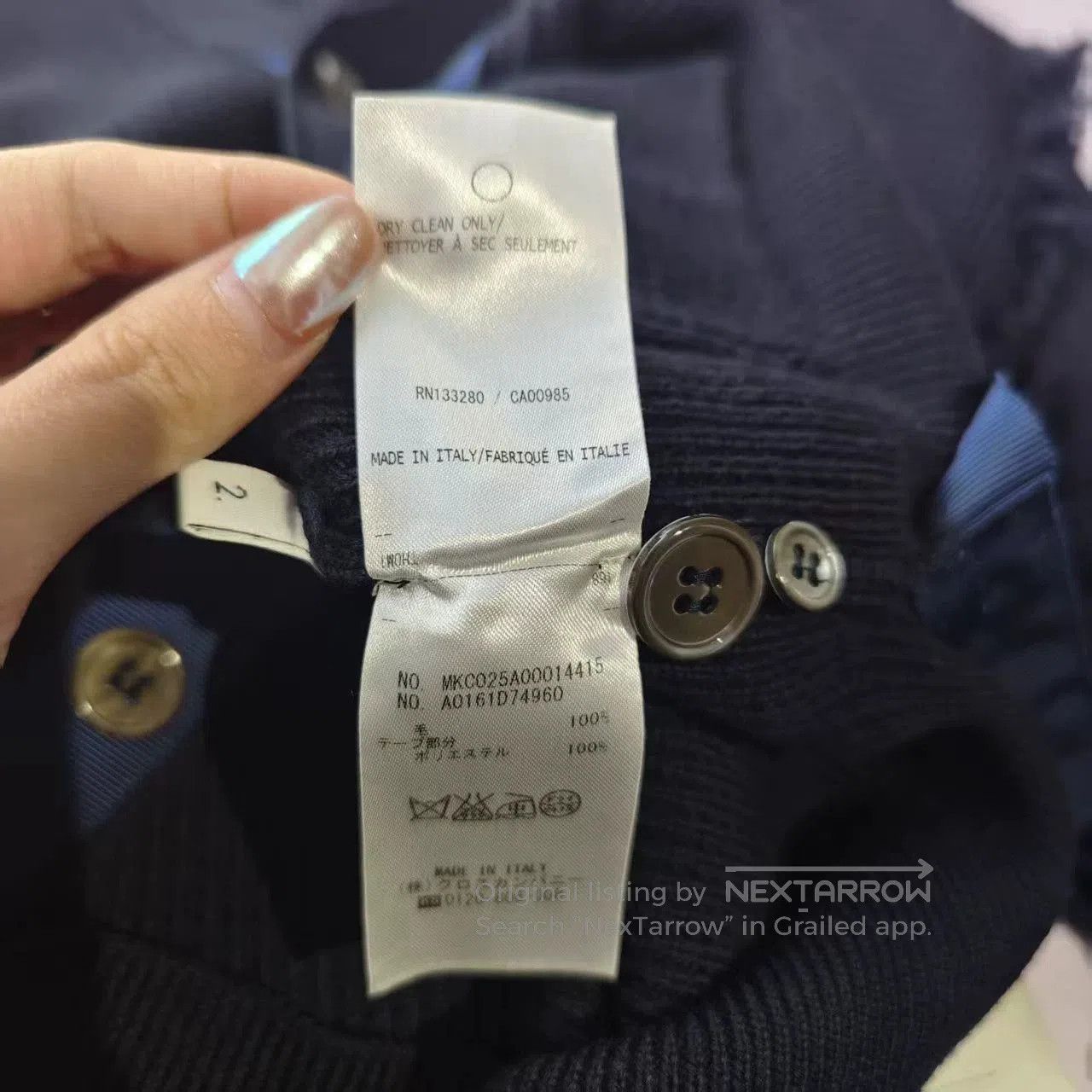 Thom Browne Thom Browne Navy Wool Cardigan with Fringes. Size US M / EU 48-50 / 2 - 6 Thumbnail