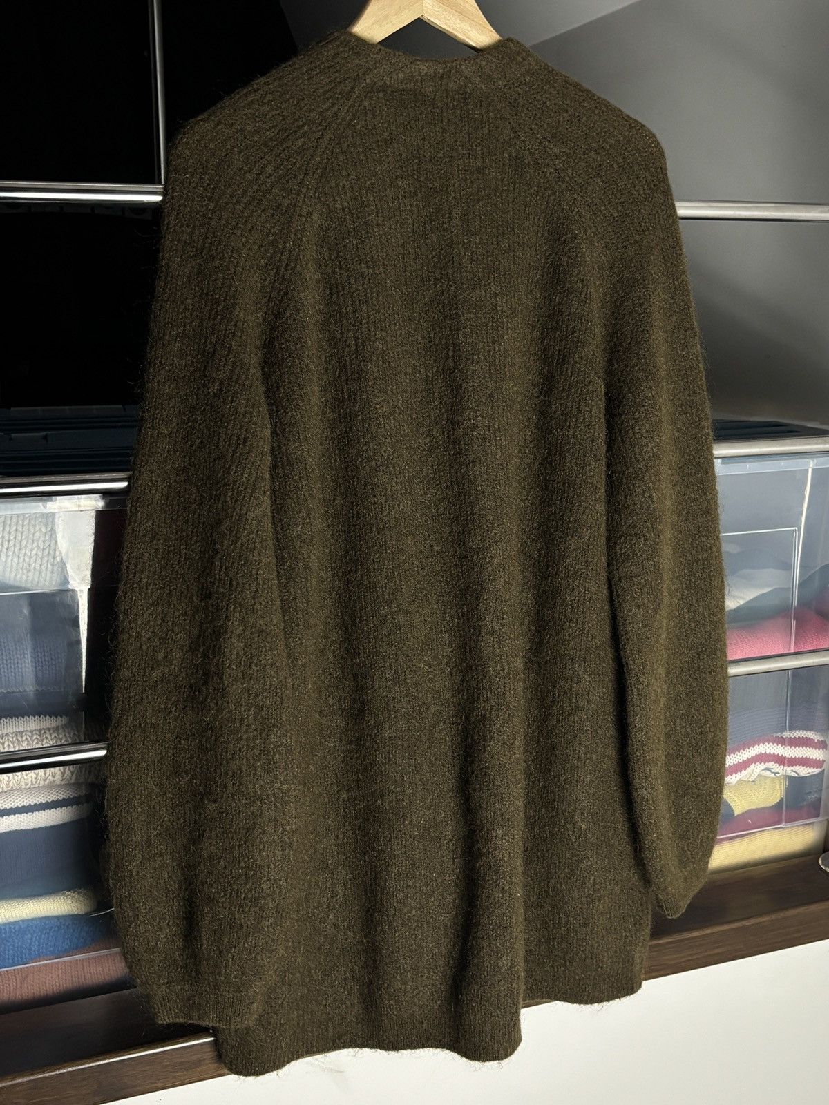 By Malene Birger By Malene Birger Wool Mohair Olive Oversize Cardigan Sweater Size S / US 4 / IT 40 - 6 Thumbnail