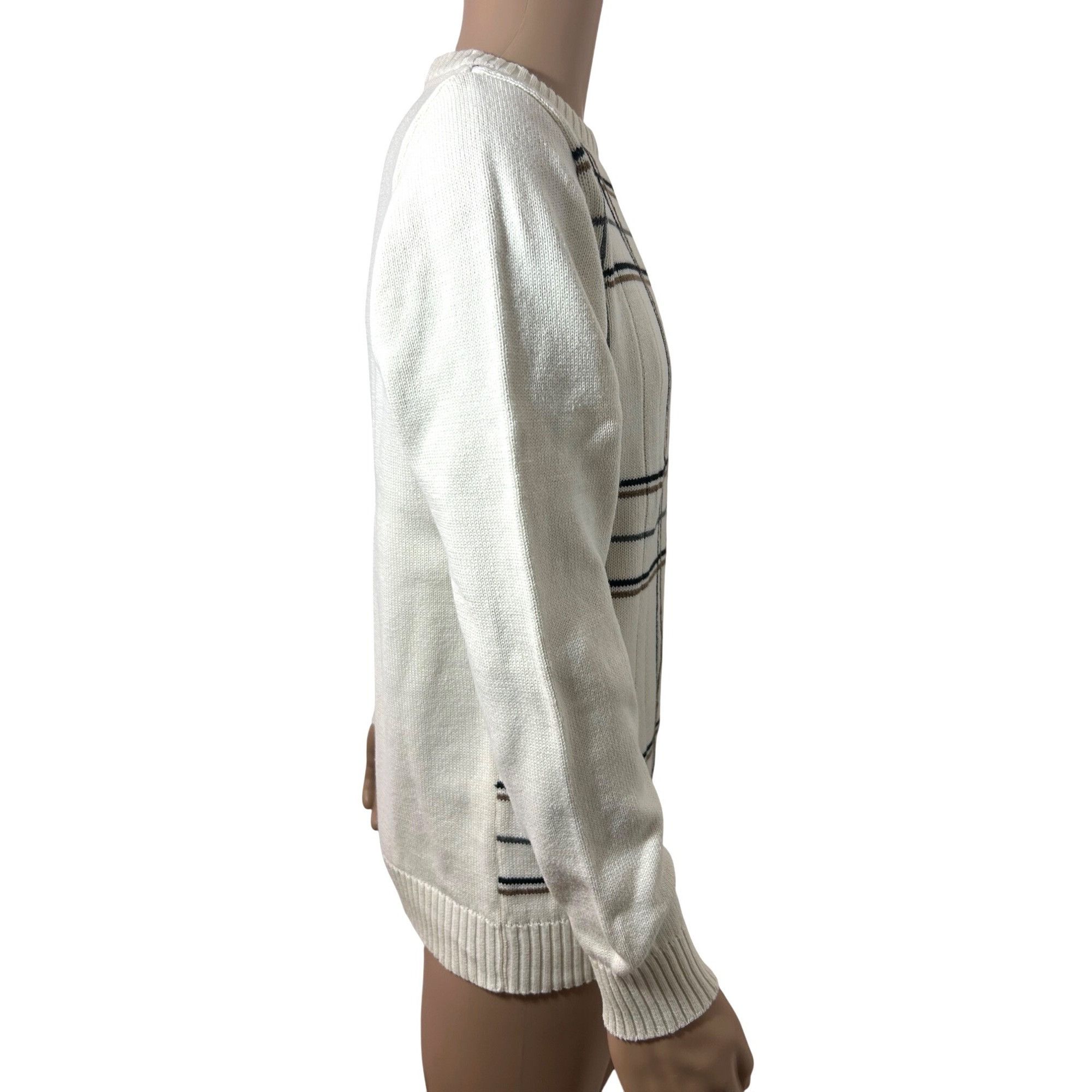 Oscar De La Renta Oscar De La Renta Men’s Sweater Pullover Vtg M Cream Geometr Size US M / EU 48-50 / 2 - 16 Thumbnail