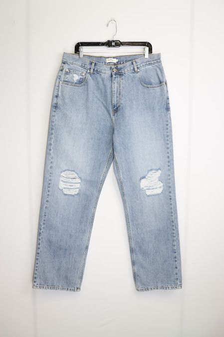 image of Secondlayer O1Rshd Distressed Denim In Blue, Men's (Size 36)
