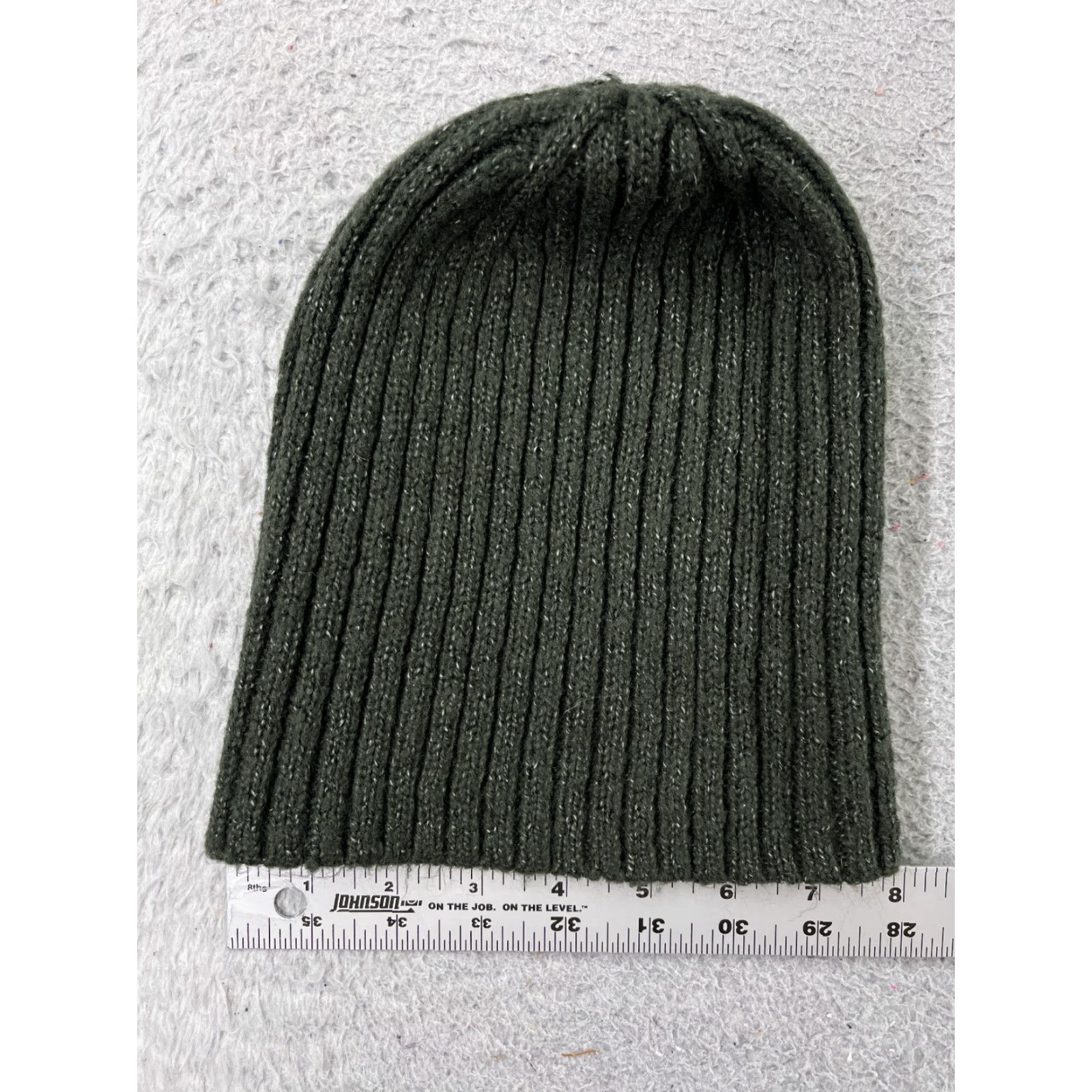 Vintage Beanie Toque Adult One Size Green Acrylic Blend Ribbed Knit Skateboard Size ONE SIZE - 4 Thumbnail