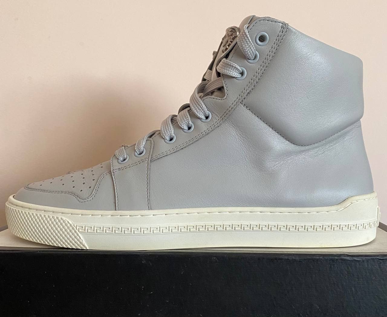 Versace Versace Men’s Gray Leather High Top Sneakers Size US 8 / EU 41 - 8 Thumbnail