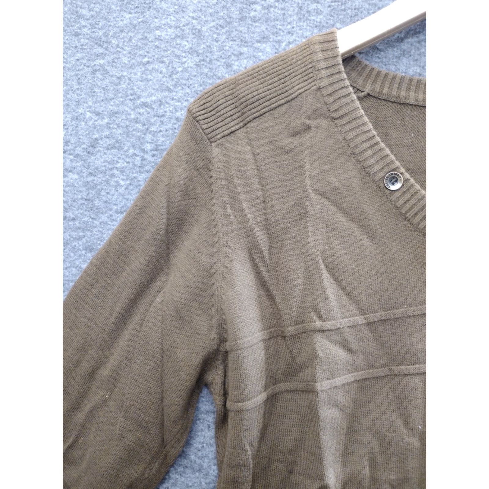 Aeronautica Militare Elite Tribe Aeronautica Militare 2 Button Long Sleeve Knitted Sweater Brown L Mens Pullover Knit Wool V-Neck Size US L / EU 52-54 / 3 - 7 Thumbnail