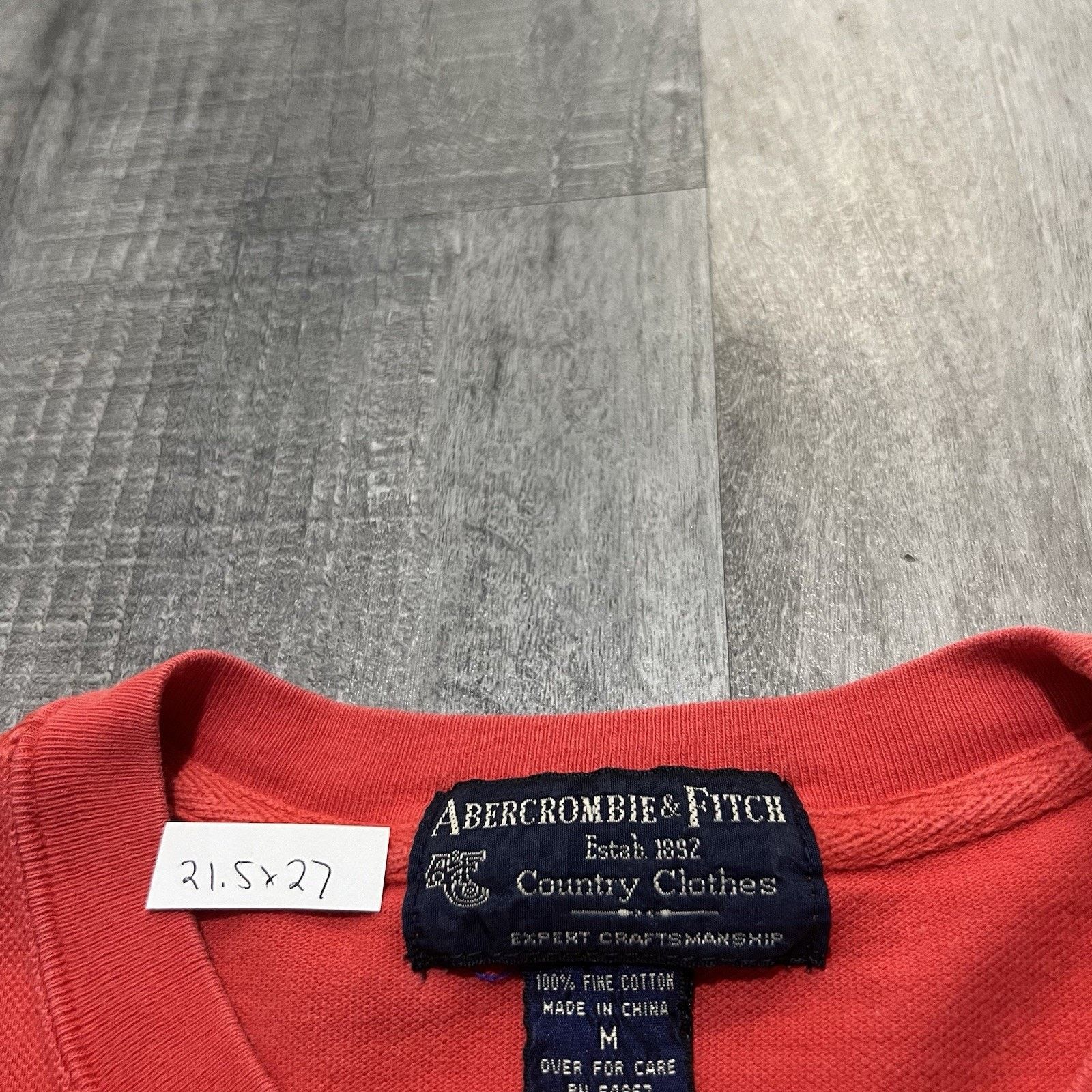 Abercrombie & Fitch VTG Abercrombie & Fitch Coral Red Cotton Pocket T Shirt M Size US M / EU 48-50 / 2 - 4 Thumbnail