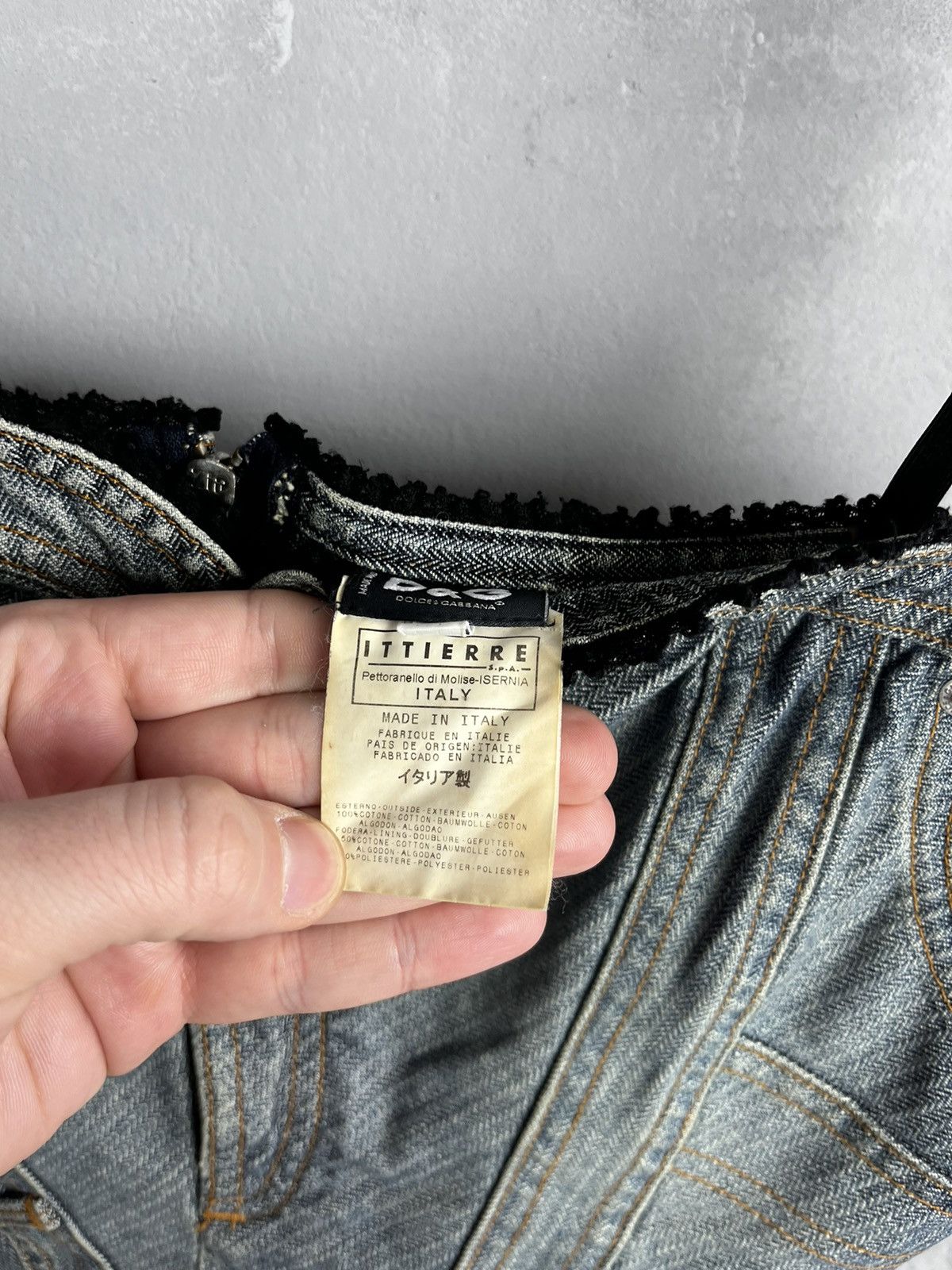 Dolce & Gabbana × Hysteric Glamour VINTAGE DOLCE & GABBANA JEAN DENIM BUSTIER TOP WITH LACE Size M / US 6-8 / IT 42-44 - 9 Thumbnail