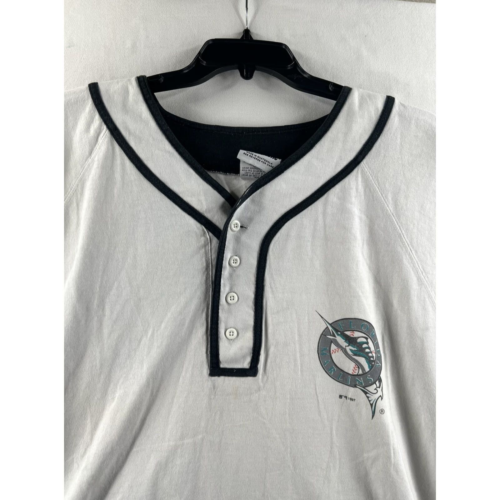 Starter VINTAGE Florida Marlins Jersey Mens XL White 90s Starter Baseball Short Sleeve Jersey Size US XL / EU 56 / 4 - 2 Thumbnail