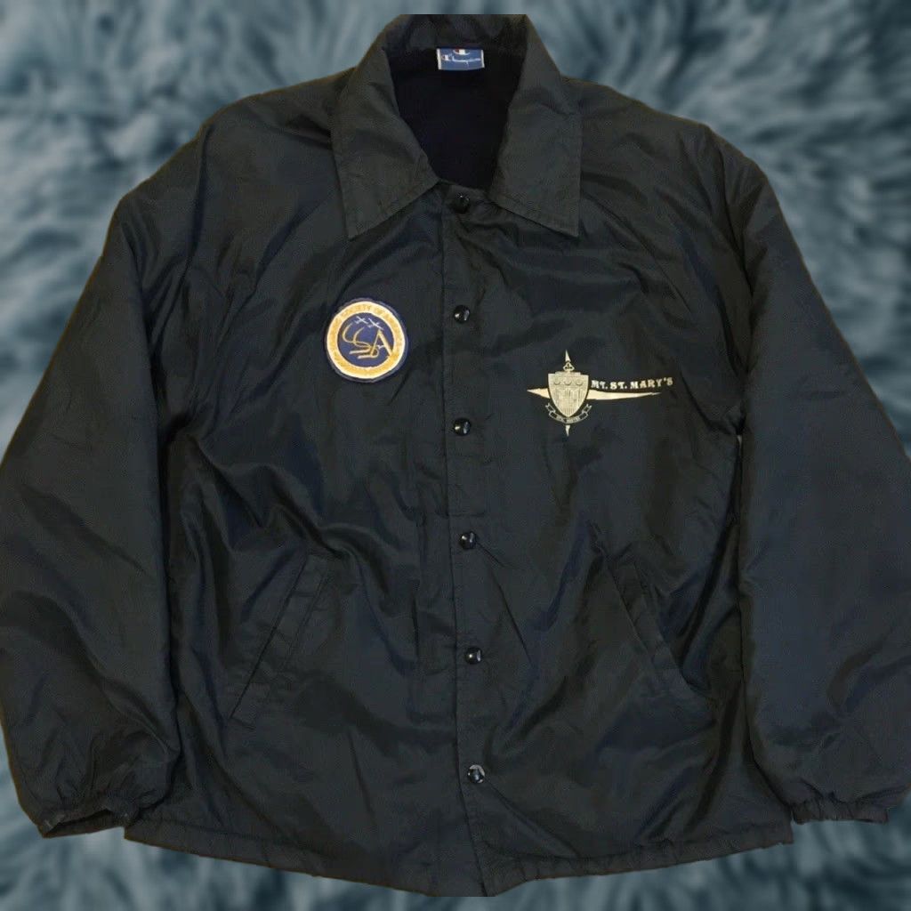 Scholl VINTAGE Mt St Marys University Champion Jacket M Blue 80s 70s College Track Windbreaker Men Varsity University Sports Grunge Hip Hop West Coast Style Size US M / EU 48-50 / 2 - 1 Thumbnail