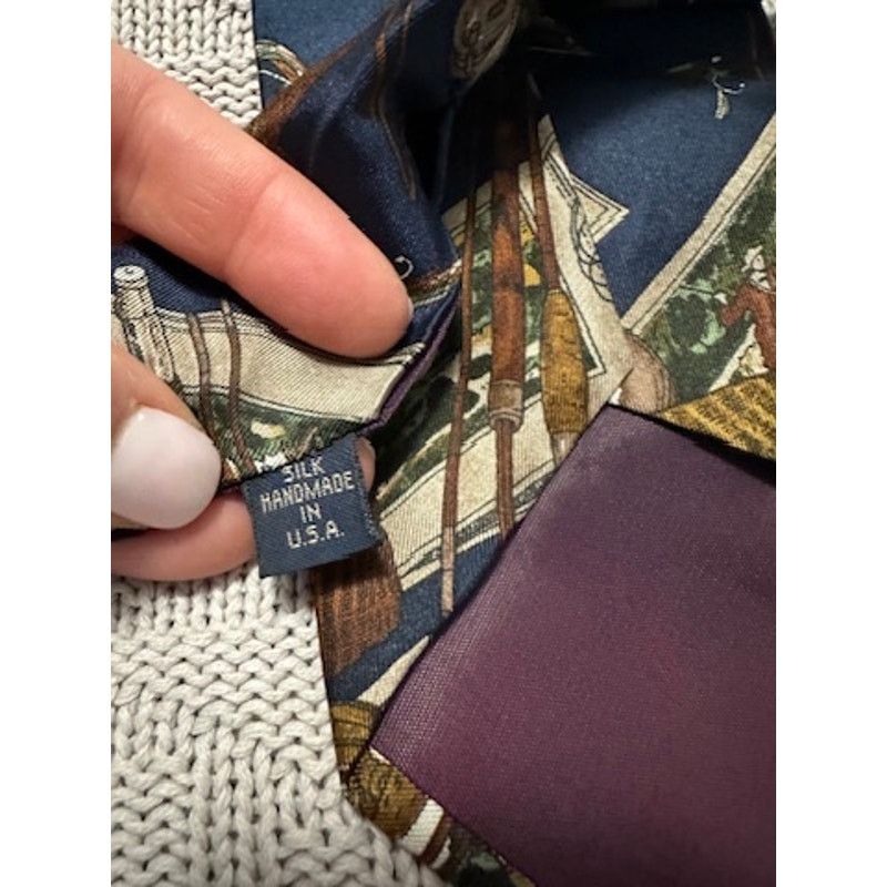 Orvis Vintage Orvis fishing novelty silk tie Size ONE SIZE - 4 Thumbnail