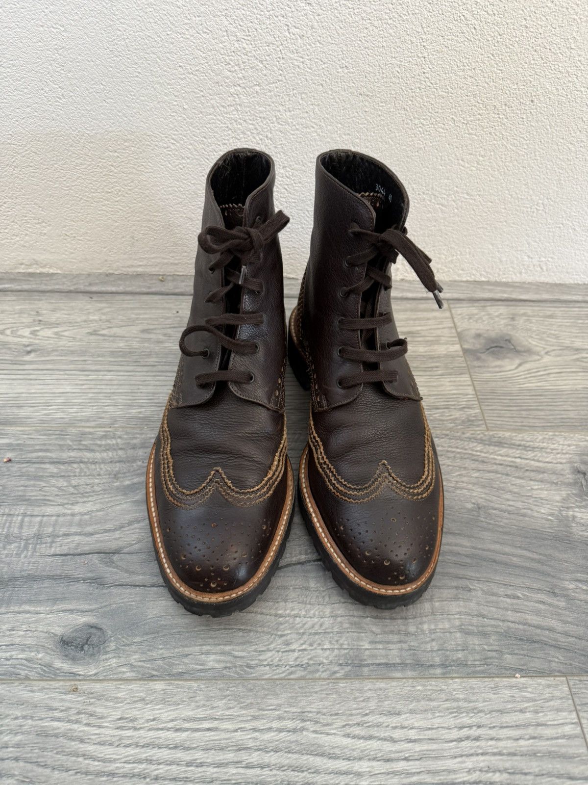 Givenchy Brown Brogue Combat Boots with Lug Sole Size US 7 / EU 40 - 4 Thumbnail