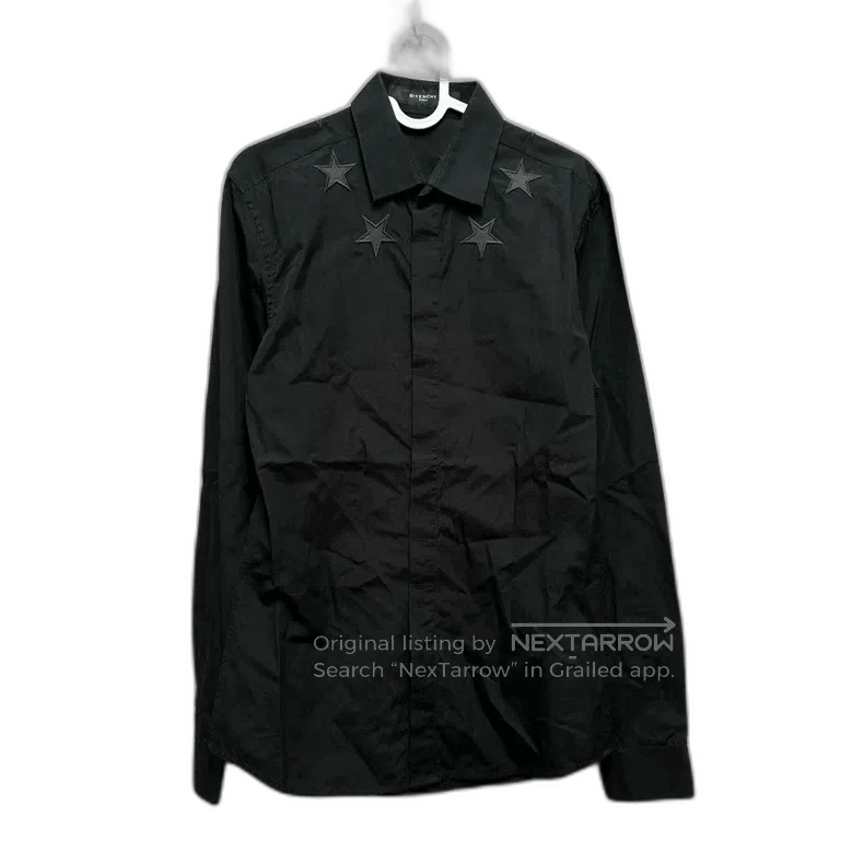 Givenchy GIVENCHY Black Shirt with Star Embroidery. Size US M / EU 48-50 / 2 - 1 Thumbnail